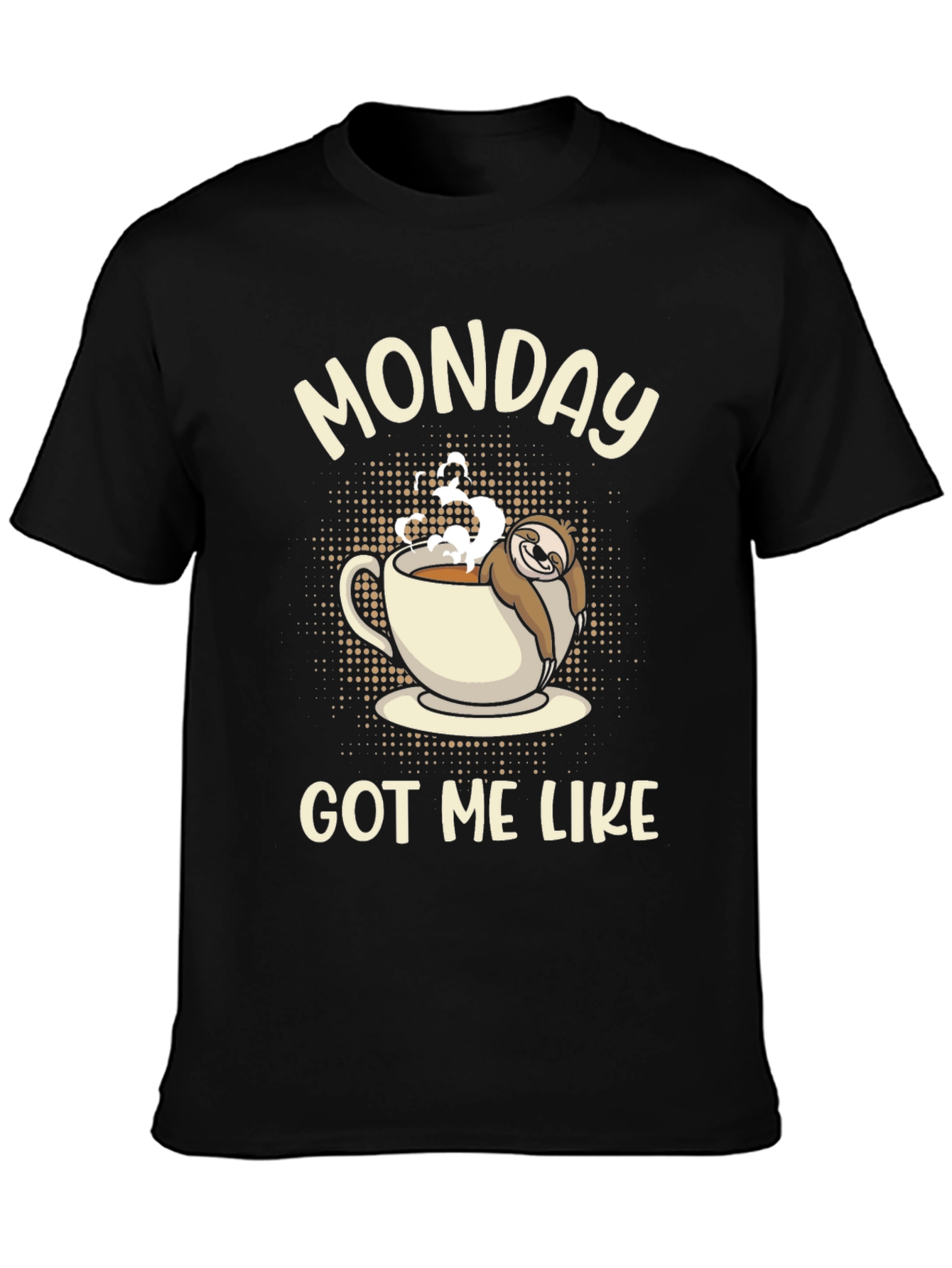 Black Monday Sloth Coffee T-Shirt view 3