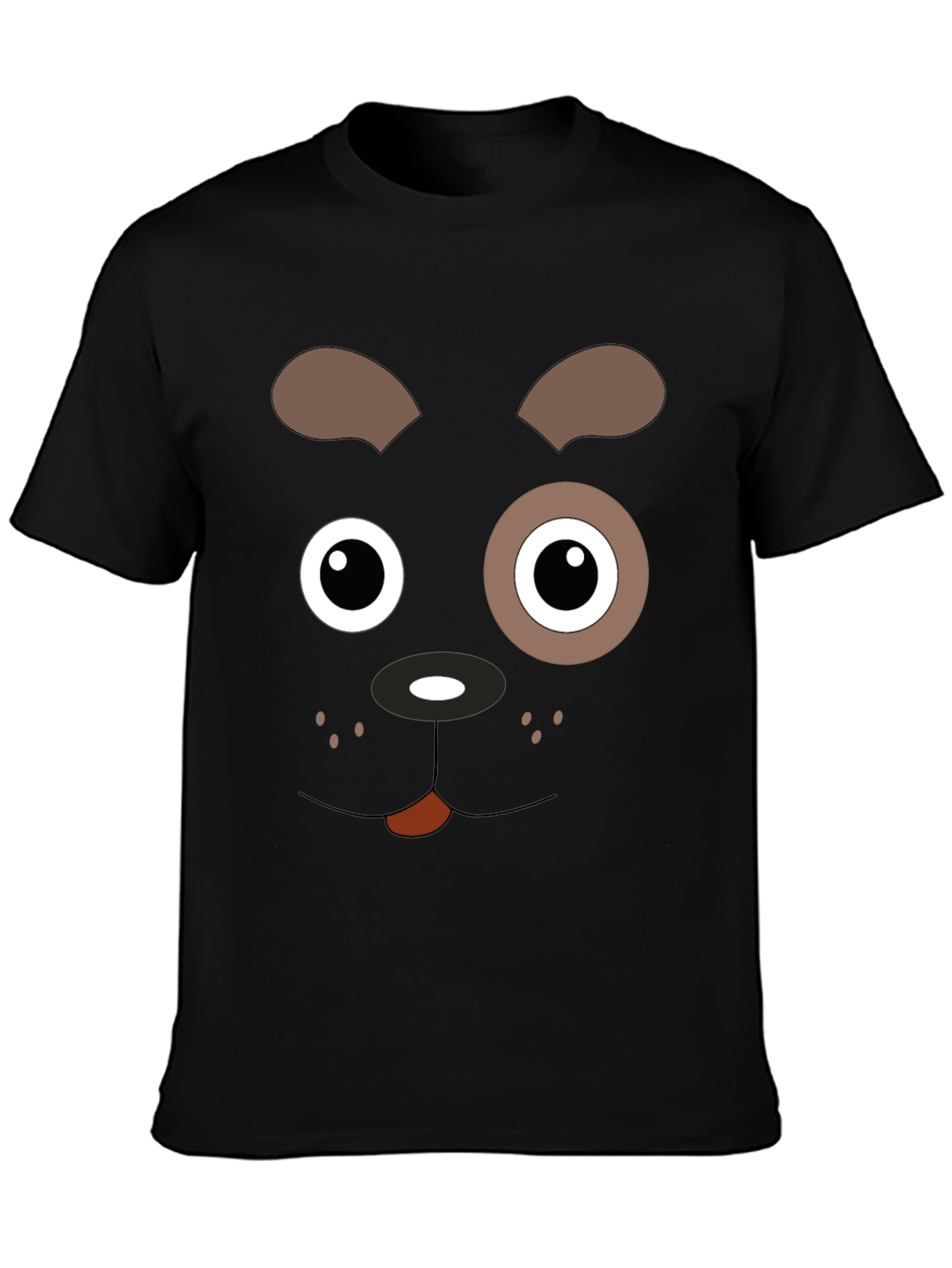 Black Dog Face Graphic Black T-Shirt view 3