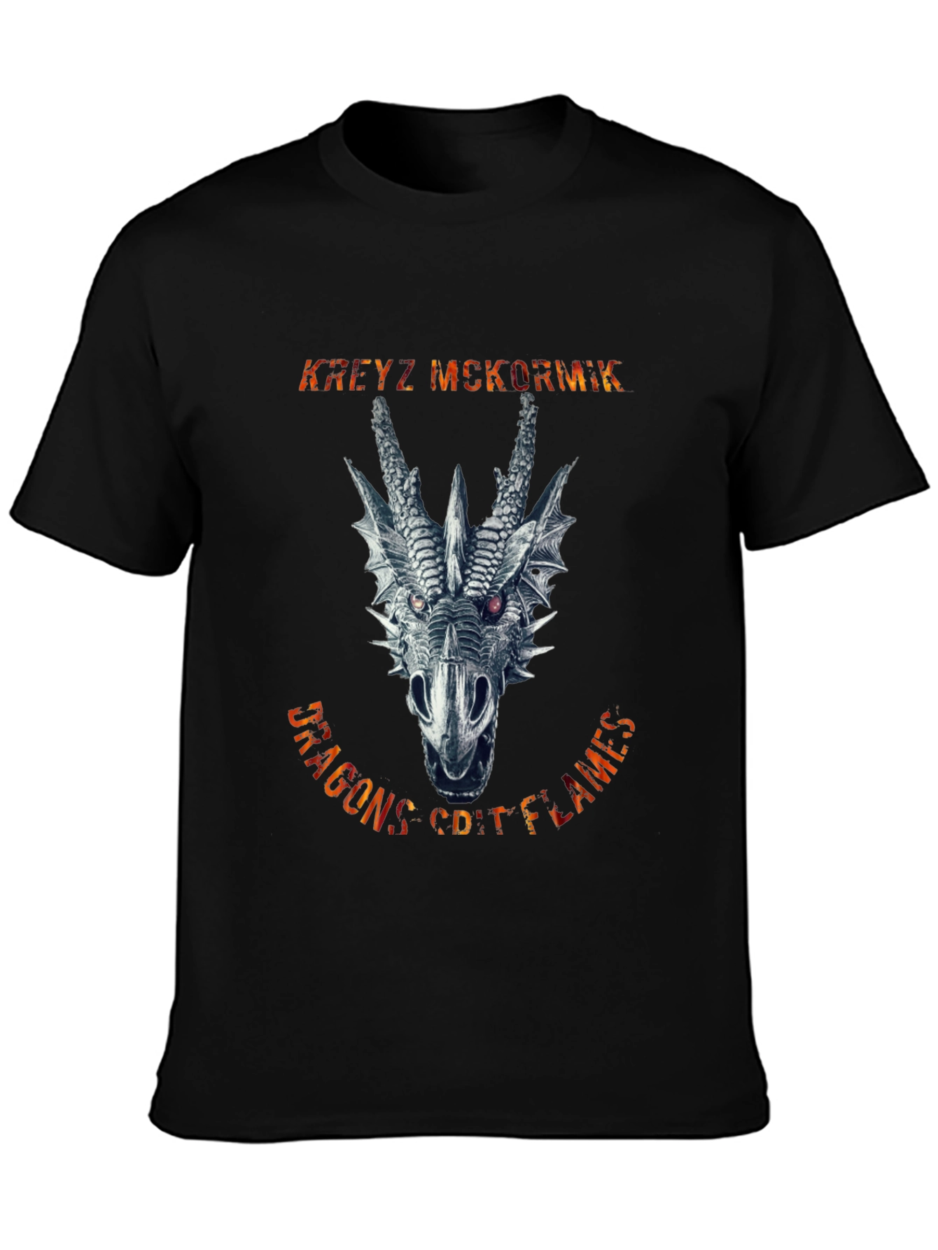 Black Dragon's Coif Flames Graphic Tee view 3