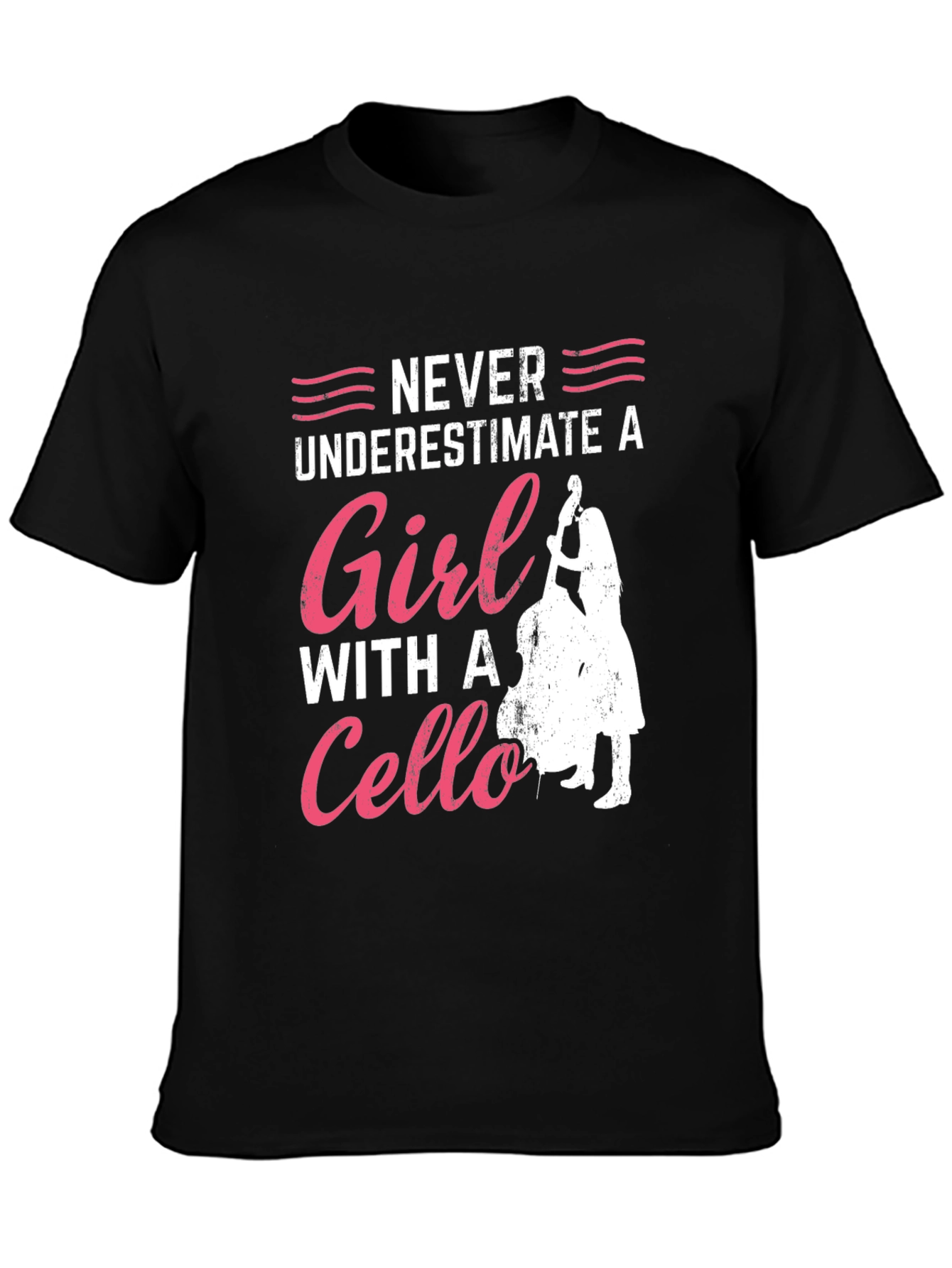 Black Never Underestimate A Girl With a Cello T-Shirt view 3