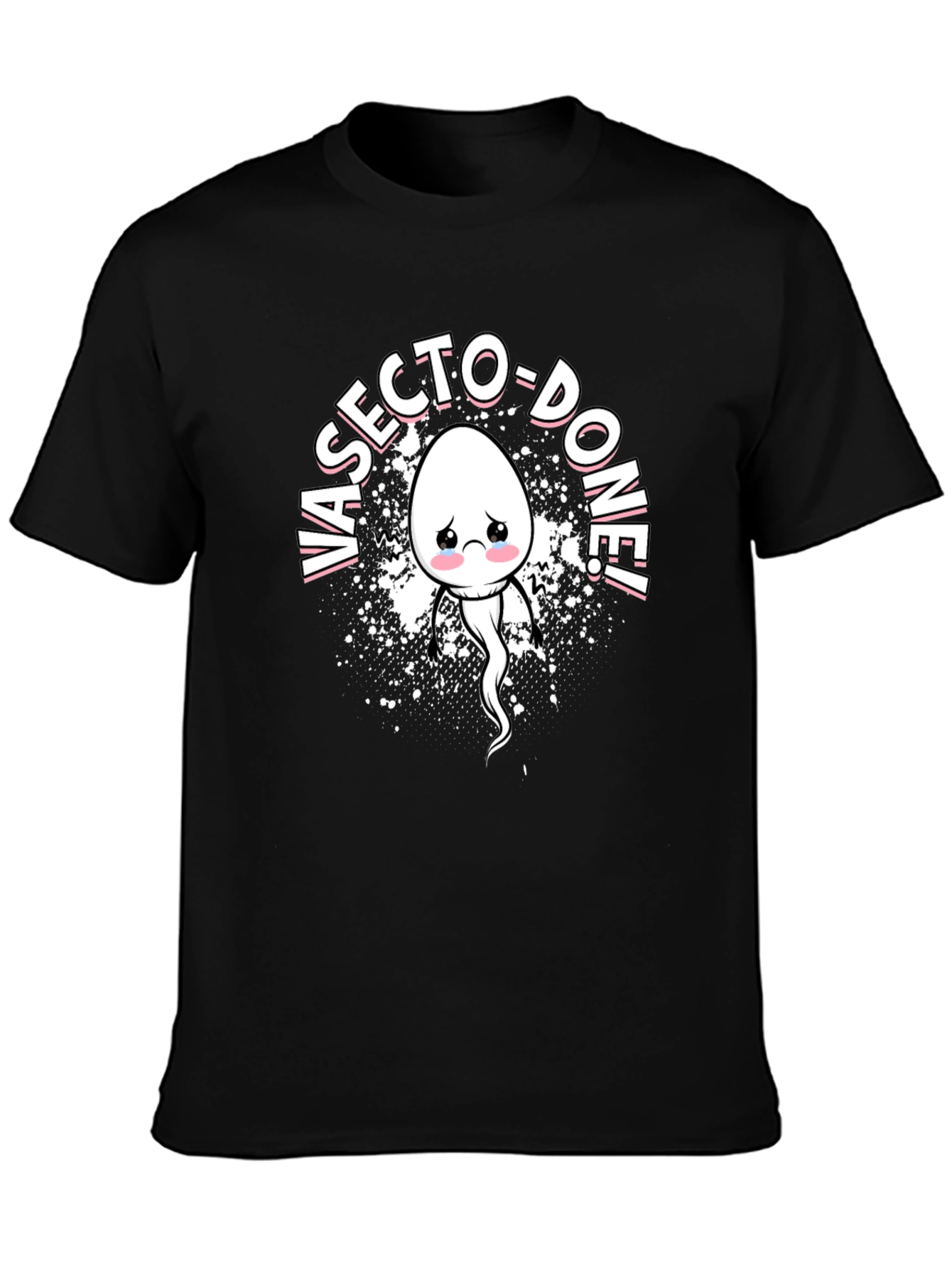 Black Vasecto-Done! Funny Men's Graphic Tee view 3