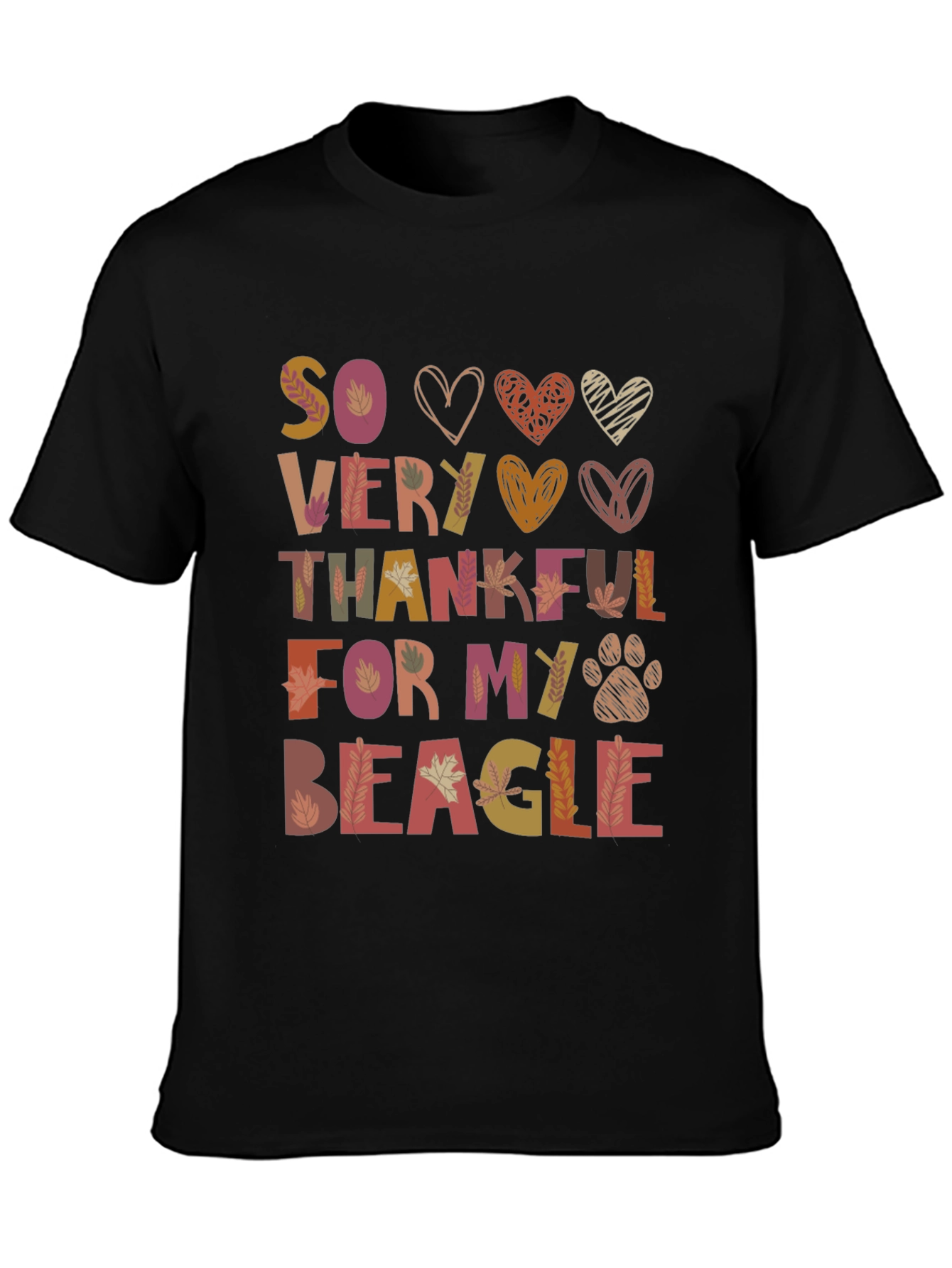 Black So Very Thankful For My Beagle T-Shirt view 3