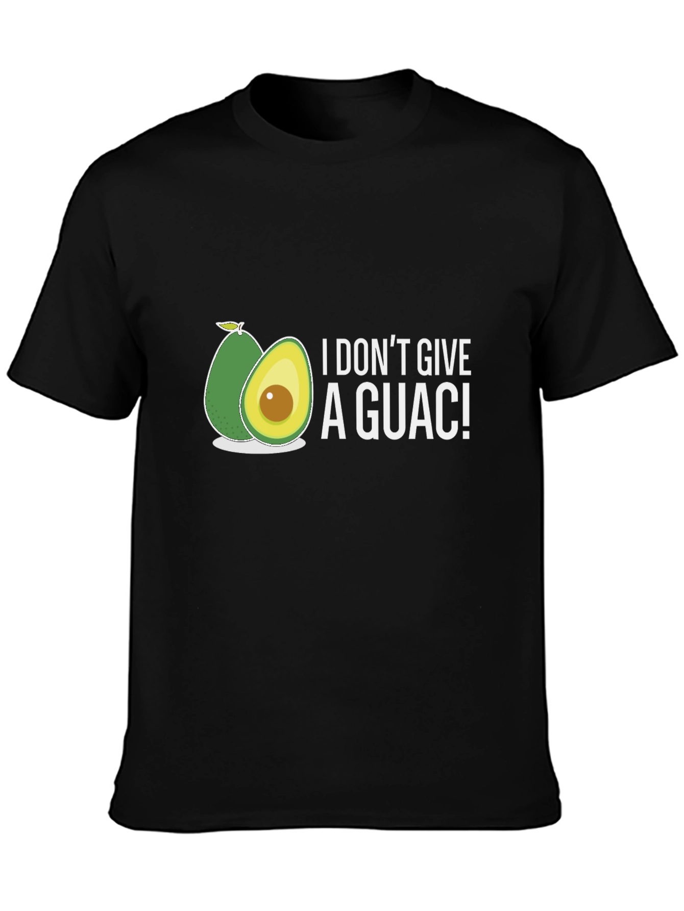 Black I Don't Give A Guac! Funny Avocado Graphic T-Shirt view 3