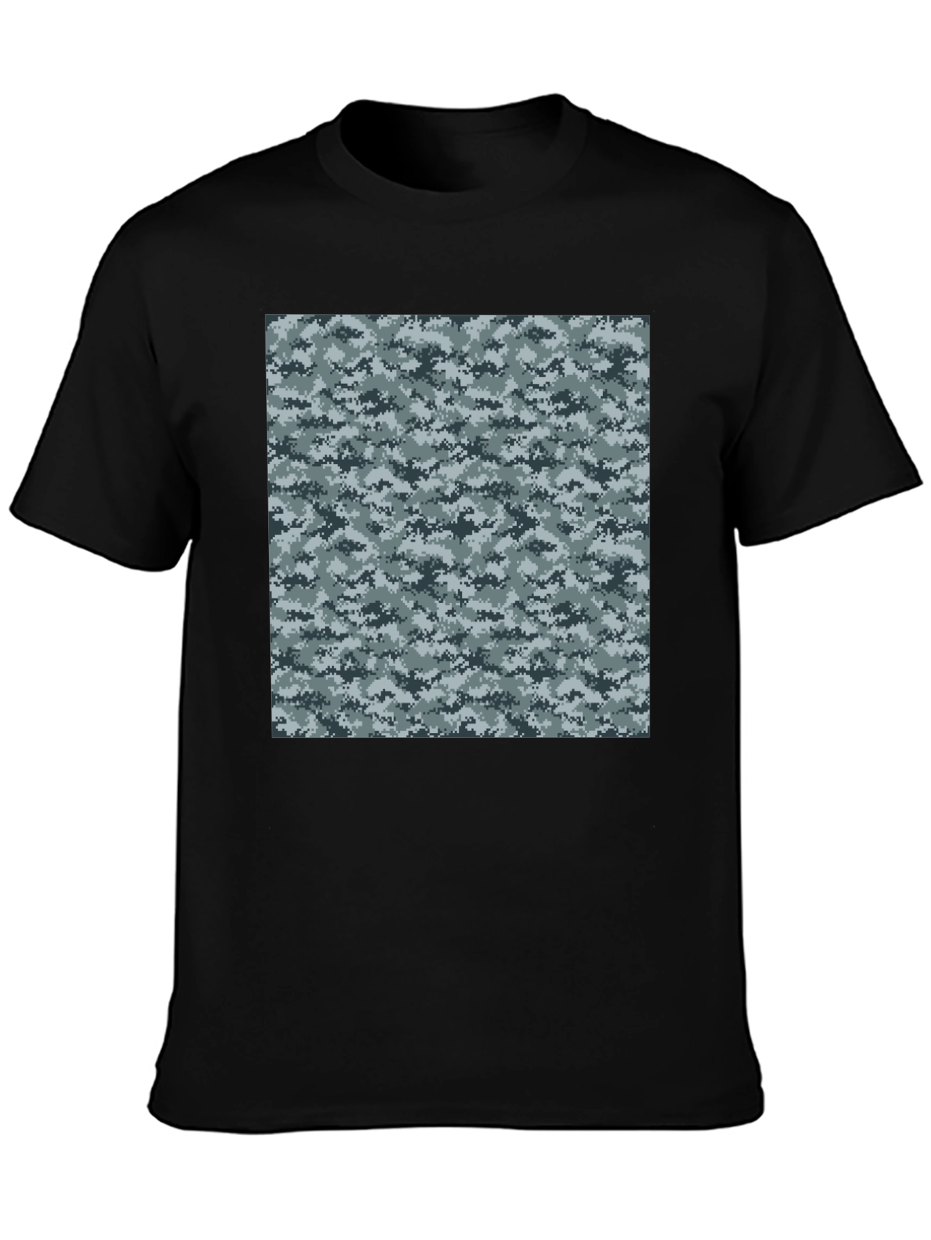 Black Urban Camo T-Shirt: Black Cotton Blend view 3