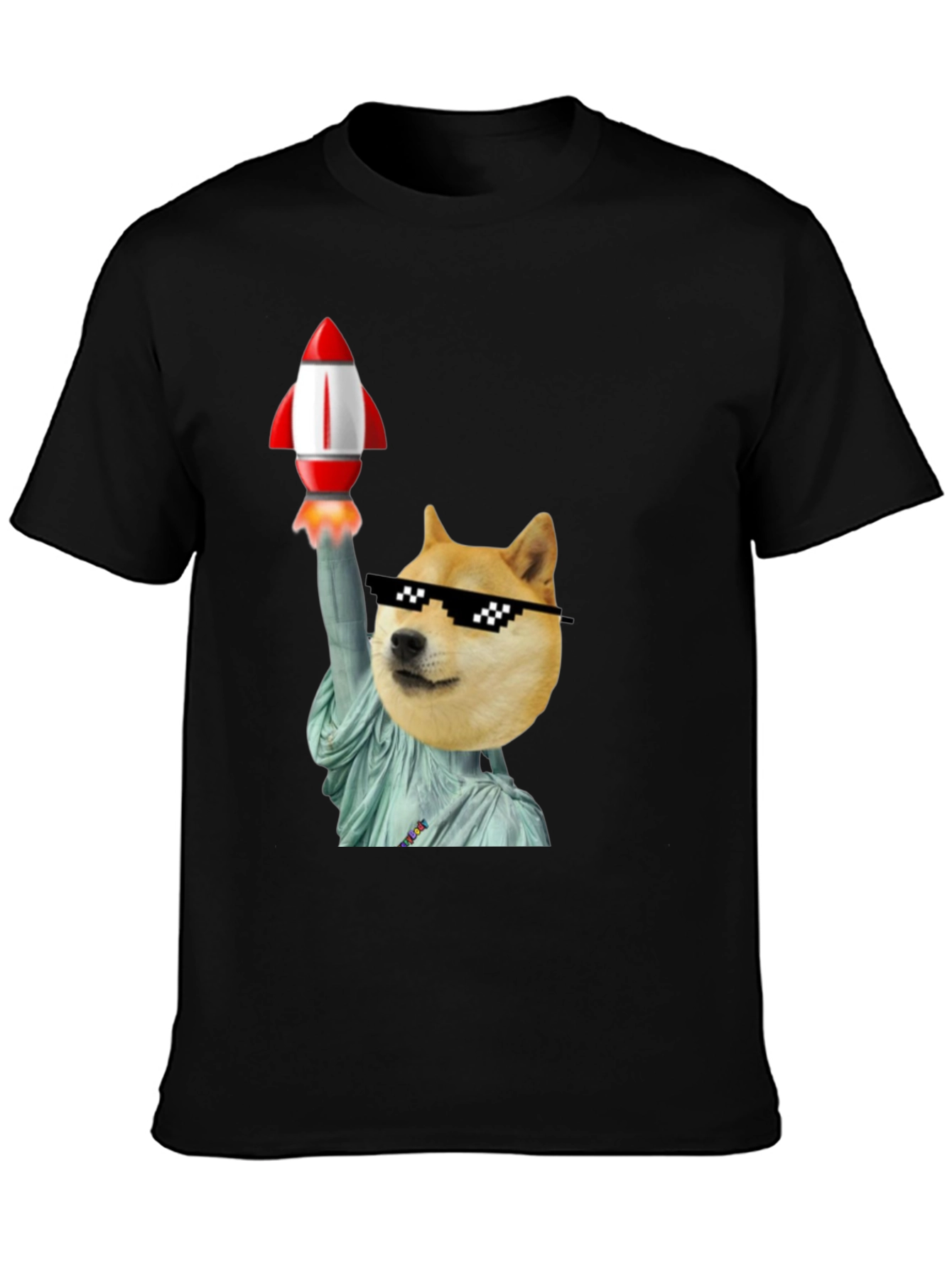 Black Doge Liberty Rocket T-Shirt view 3
