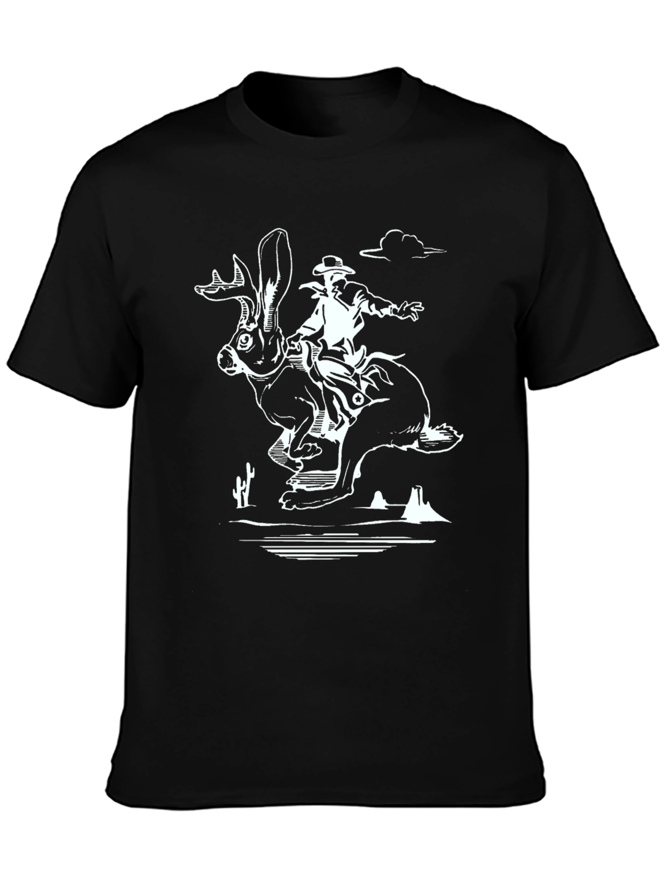 Black Jackalope Cowboy Graphic Tee view 3