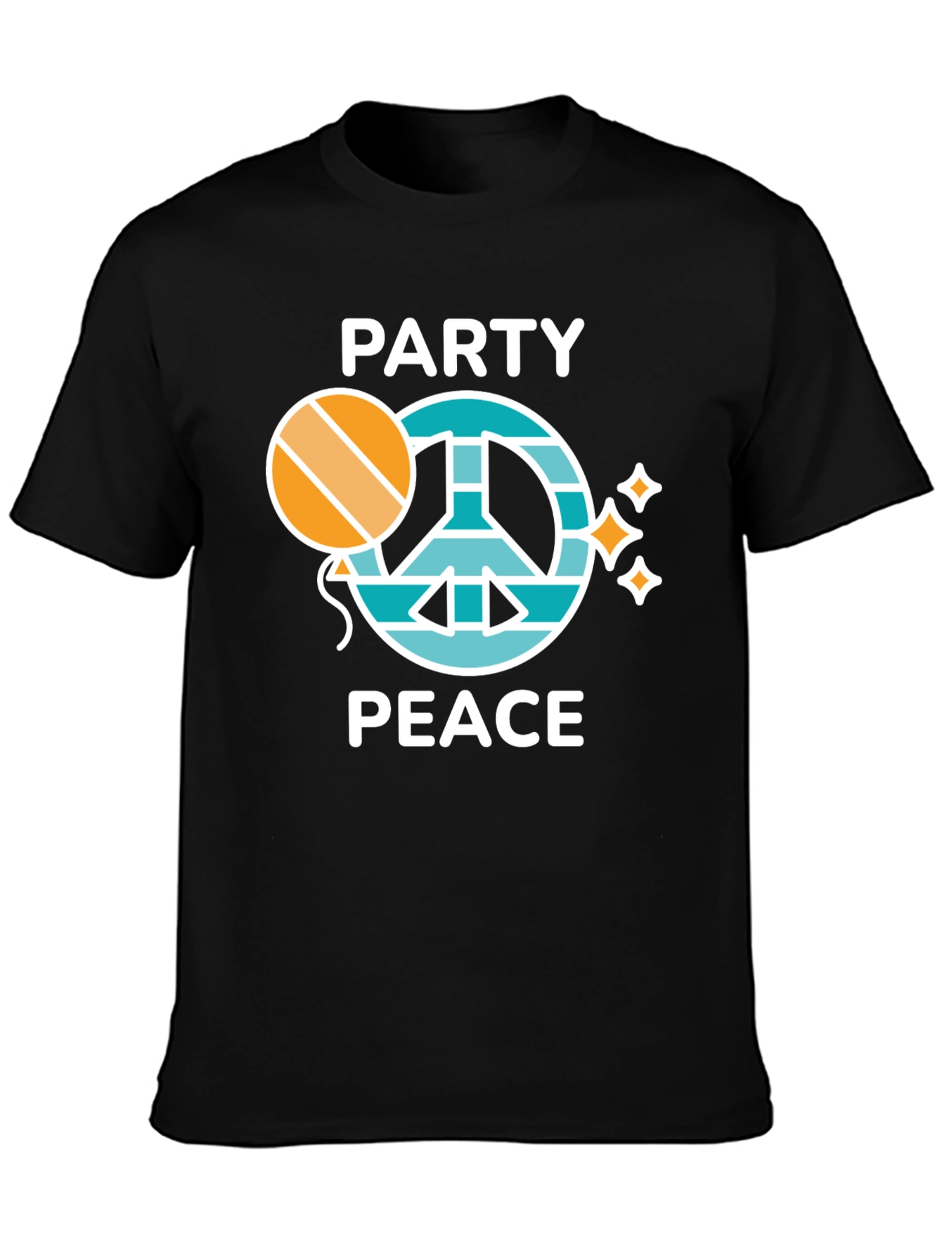 Black Party Peace Graphic Tee - Unisex Crew Neck view 3