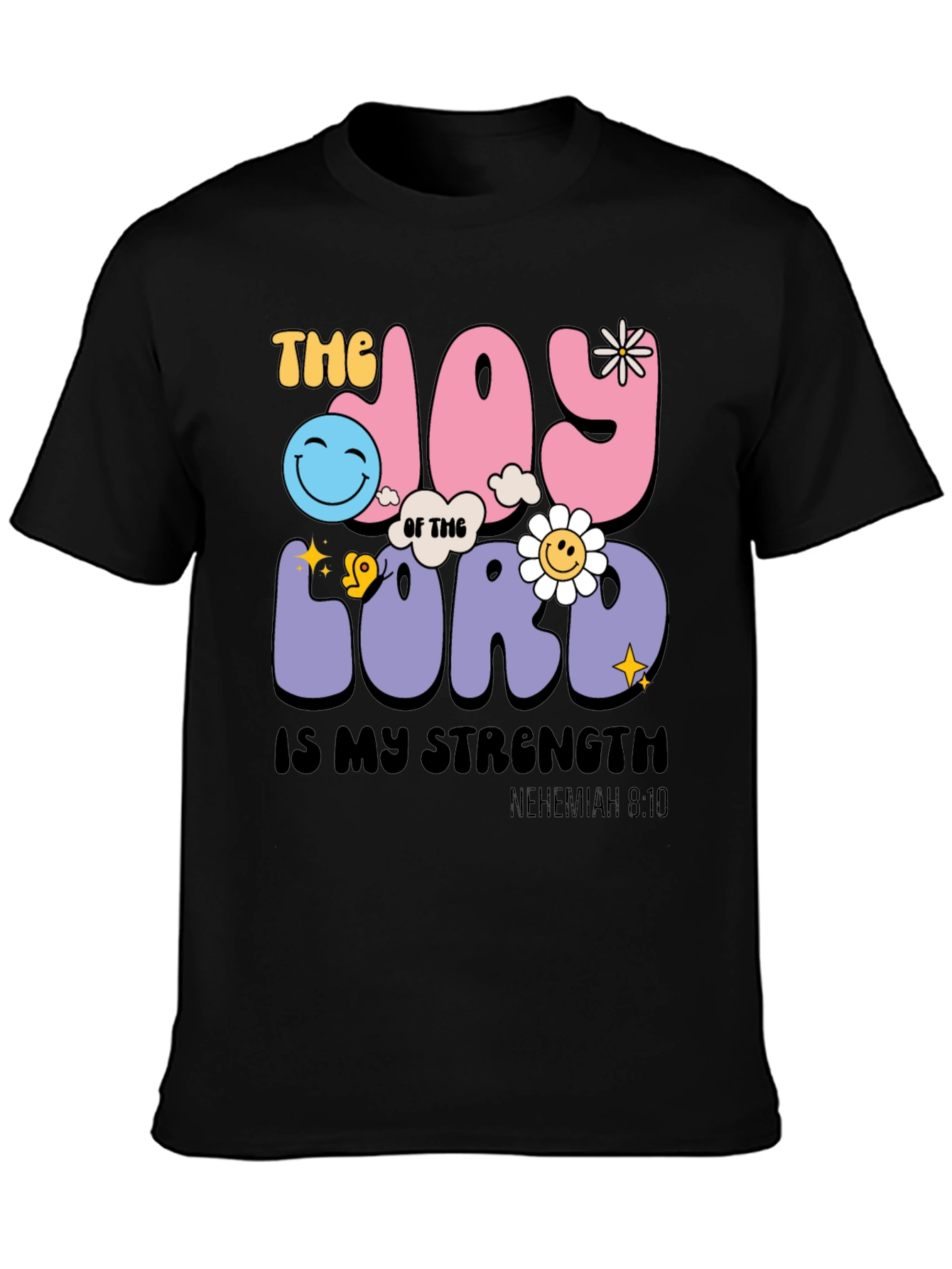 Black Joy of the Lord Christian Graphic Tee view 3