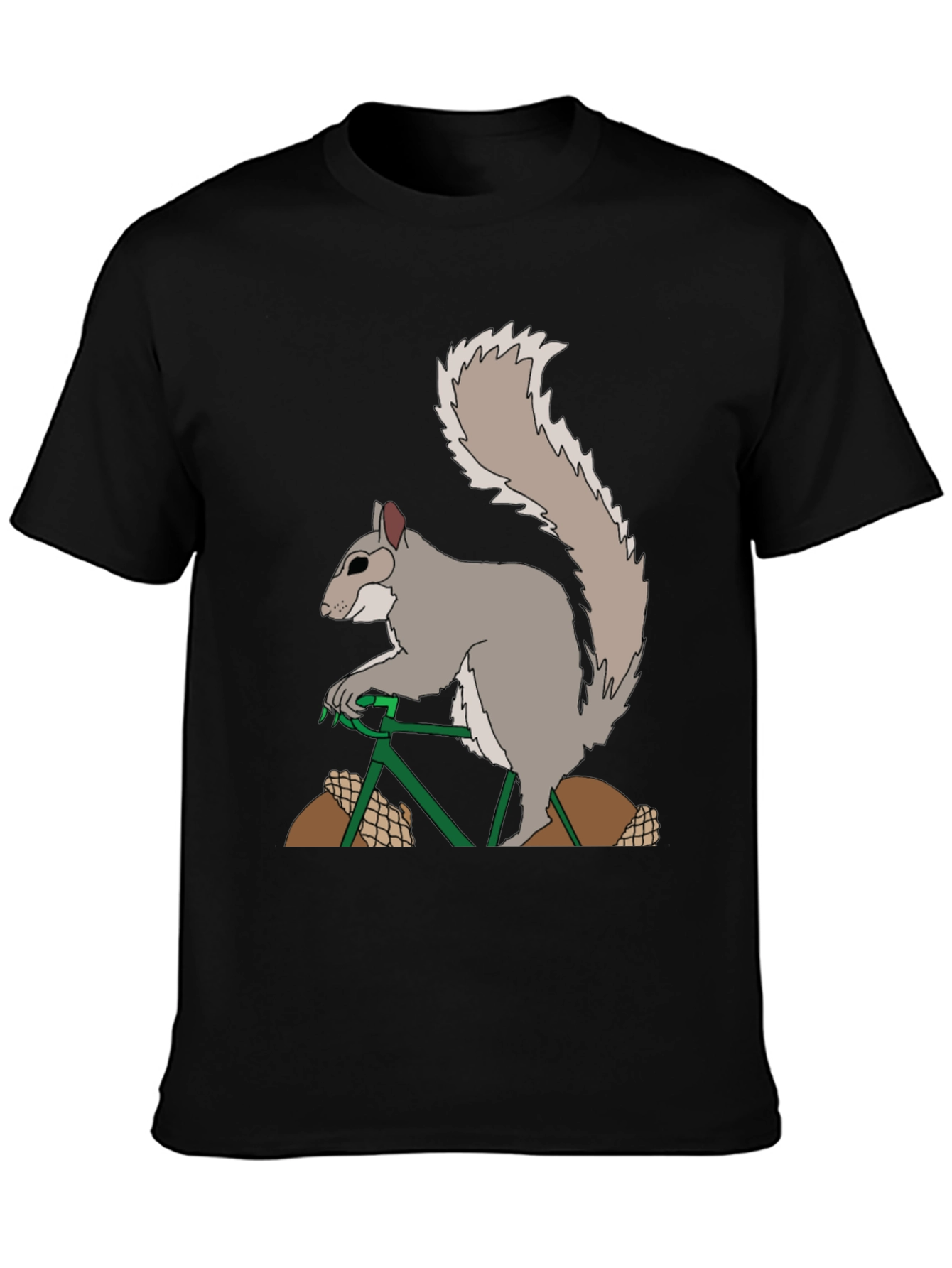 Black Squirrel on Bike Graphic Tee view 3