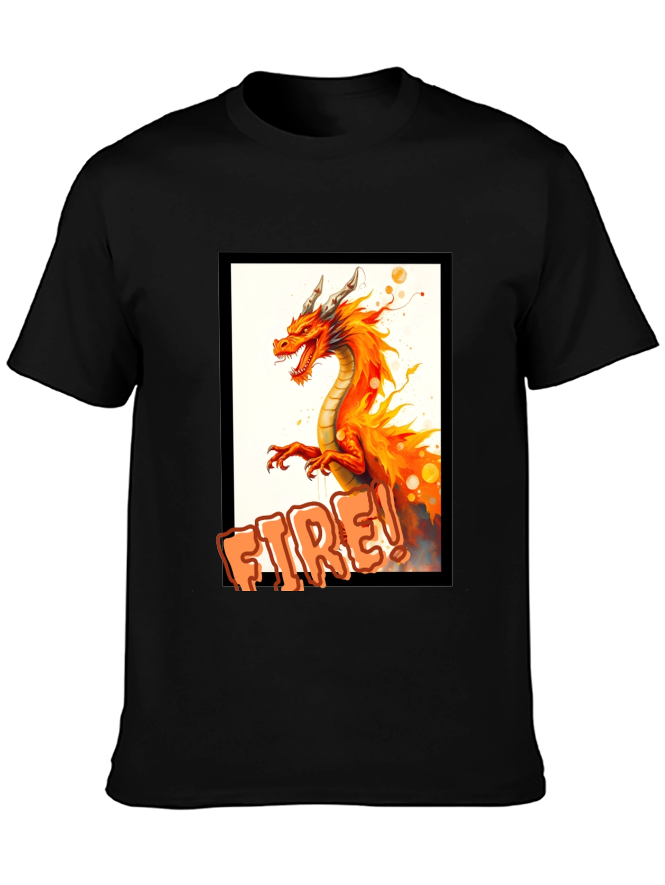 Black Fiery Dragon T-Shirt - Unleash the Dragon! view 3