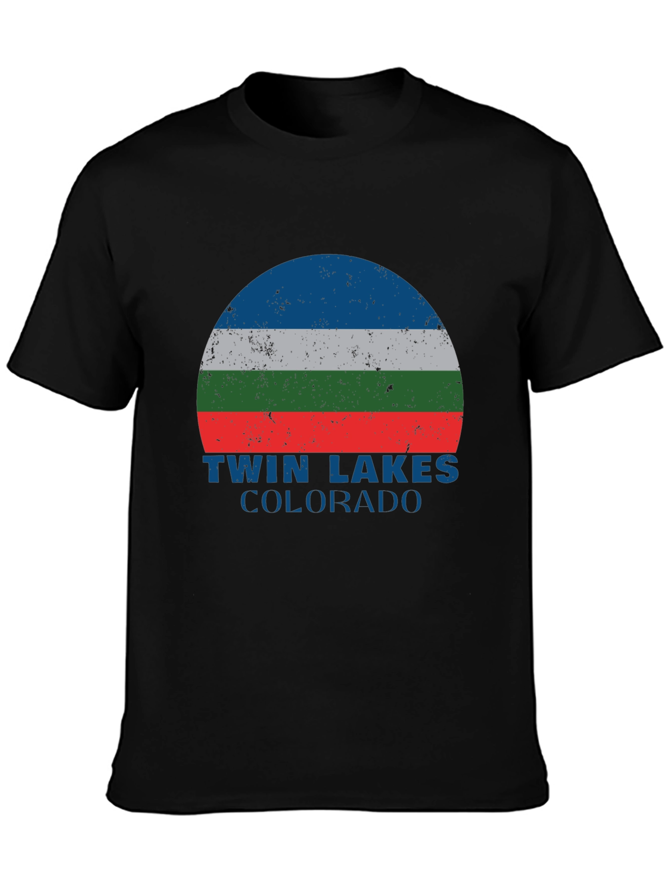 Black Twin Lakes Colorado Graphic T-Shirt view 3