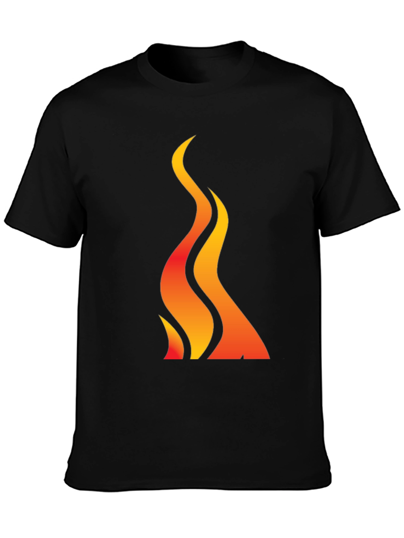 Black Flame Graphic Black T-Shirt view 3