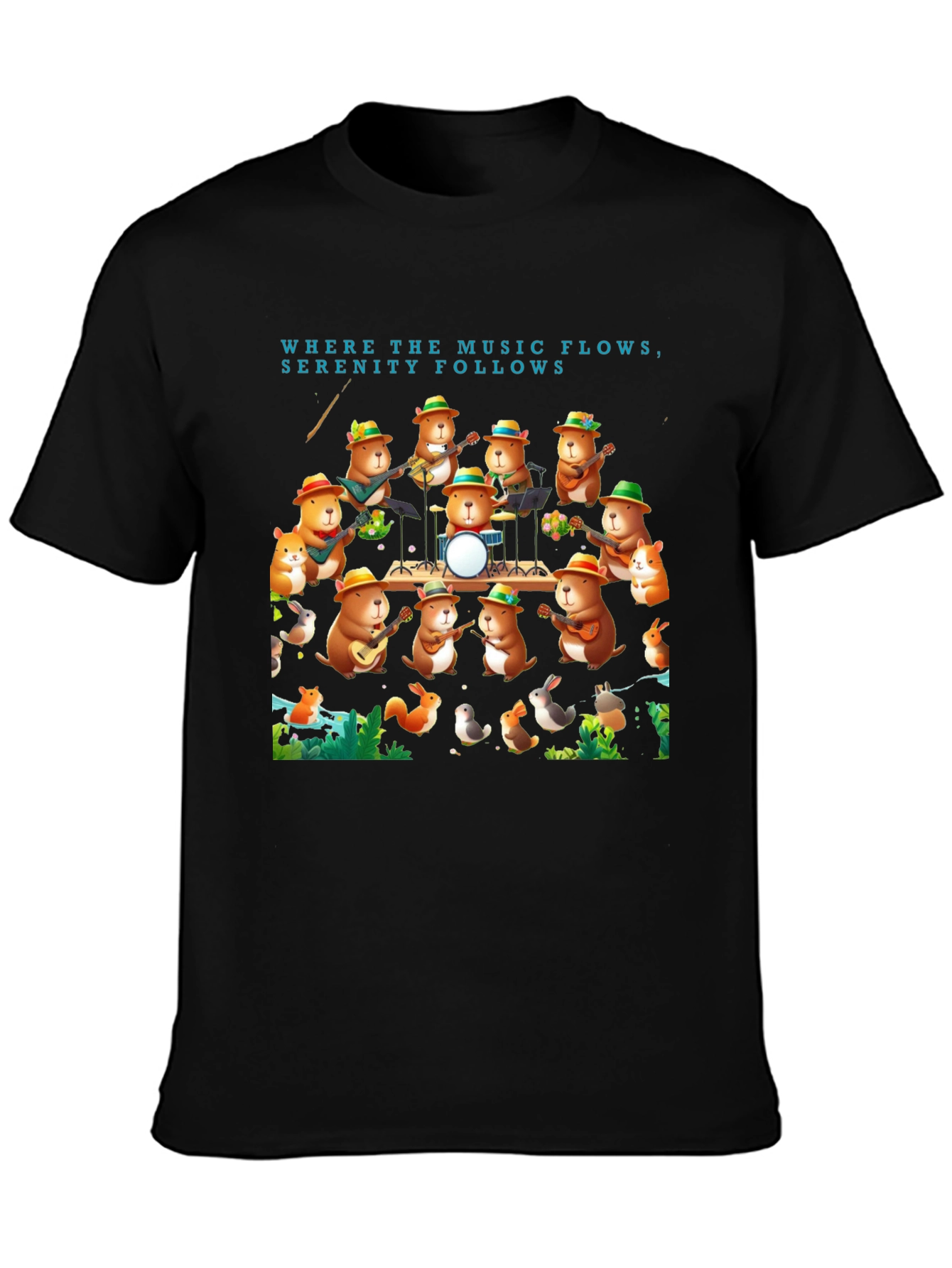 Black Musical Rodent Band T-Shirt view 3