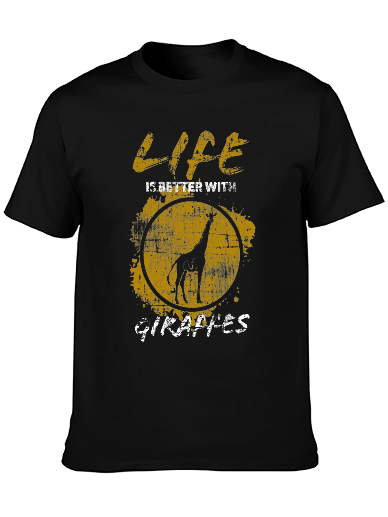 Black Life is Better with Giraffes T-Shirt view 3