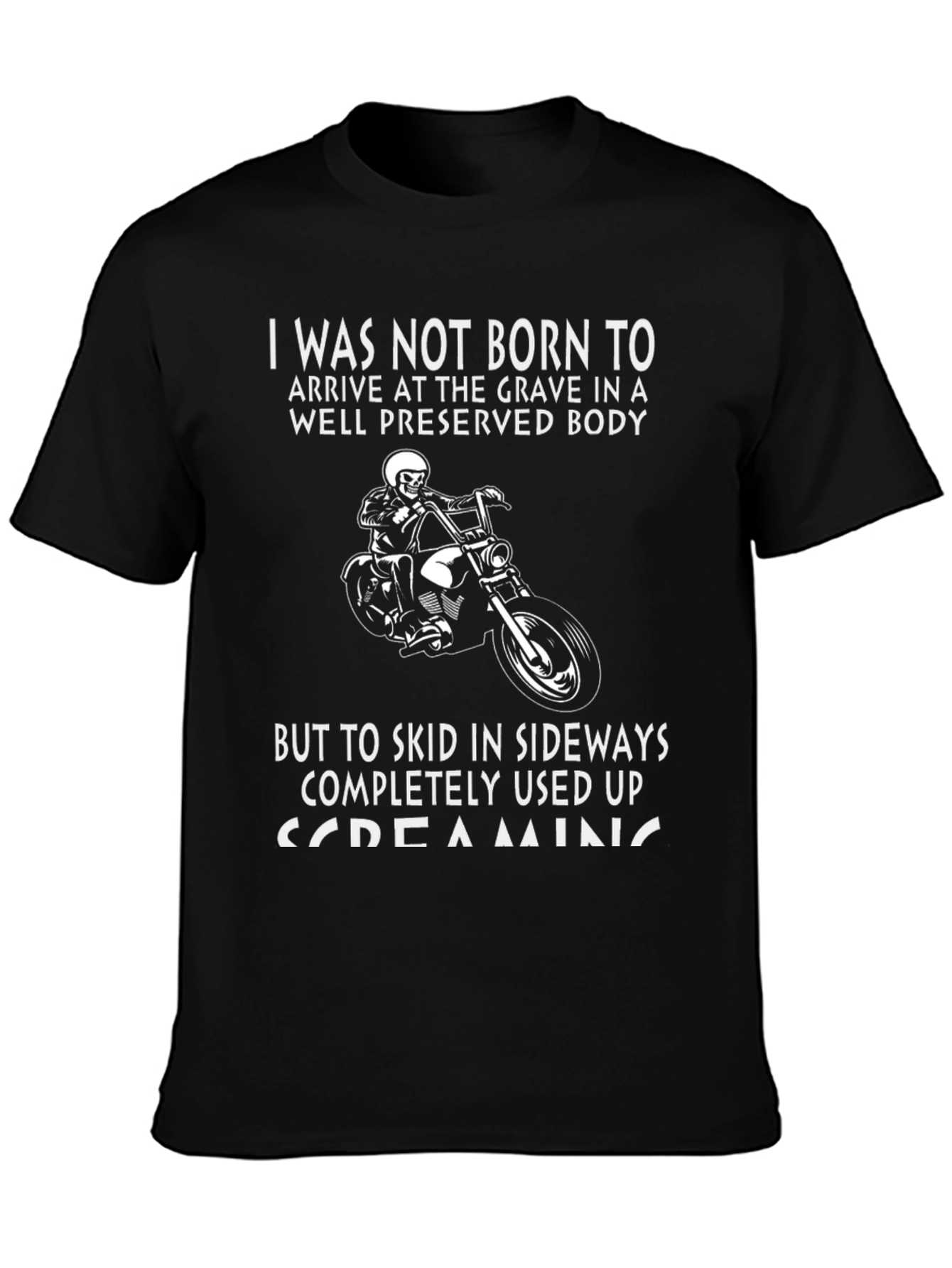 Black Motorcycle T-Shirt - Live Fast Die Used Up view 3