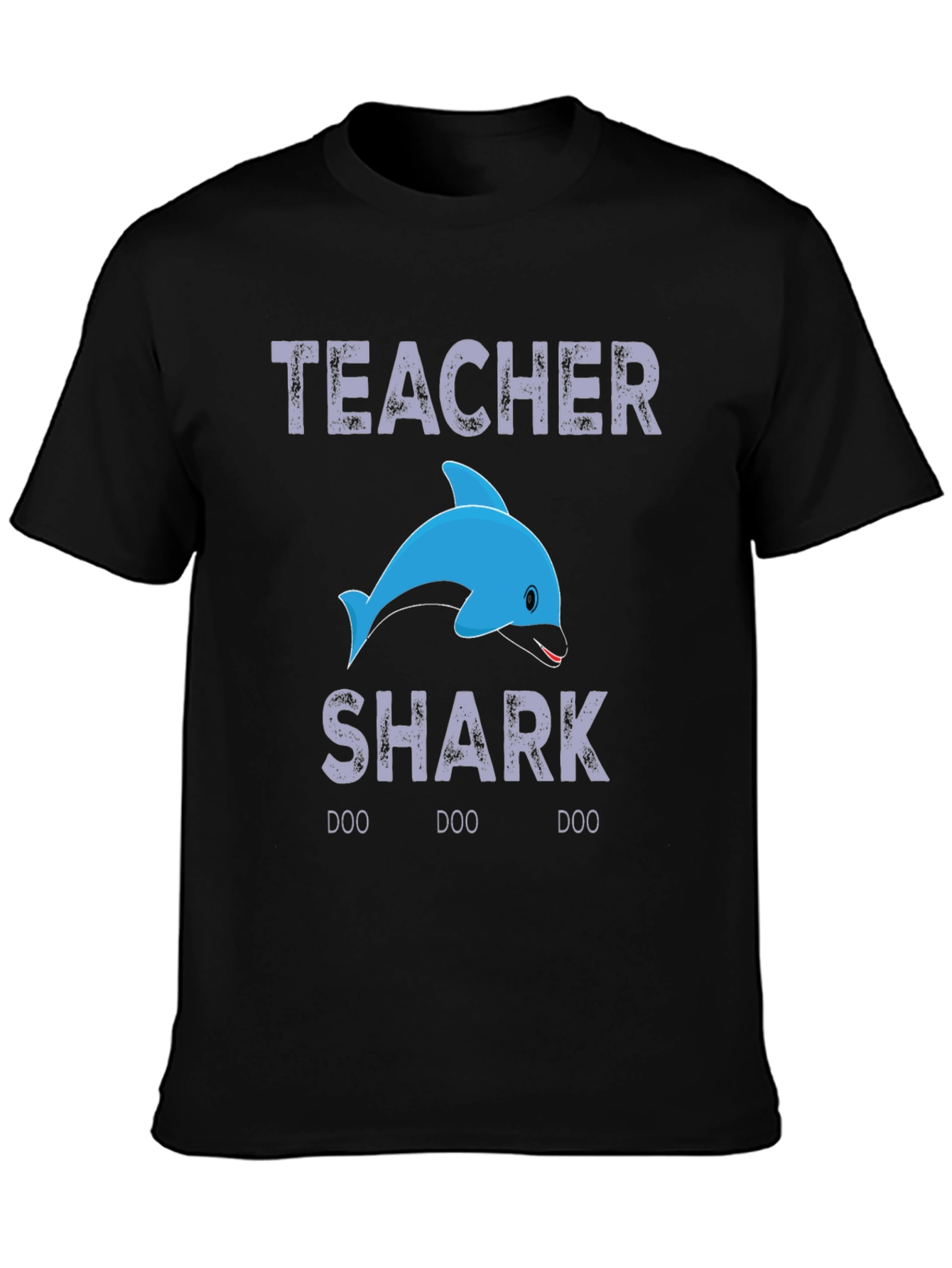 Black Teacher Shark Doo Doo T-Shirt view 3