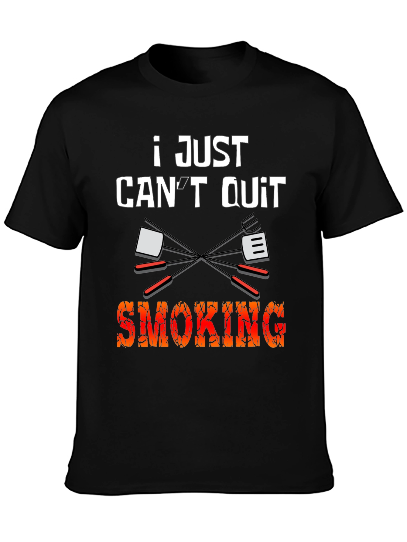 Black I Just Can't Quit Smoking BBQ T-Shirt view 3