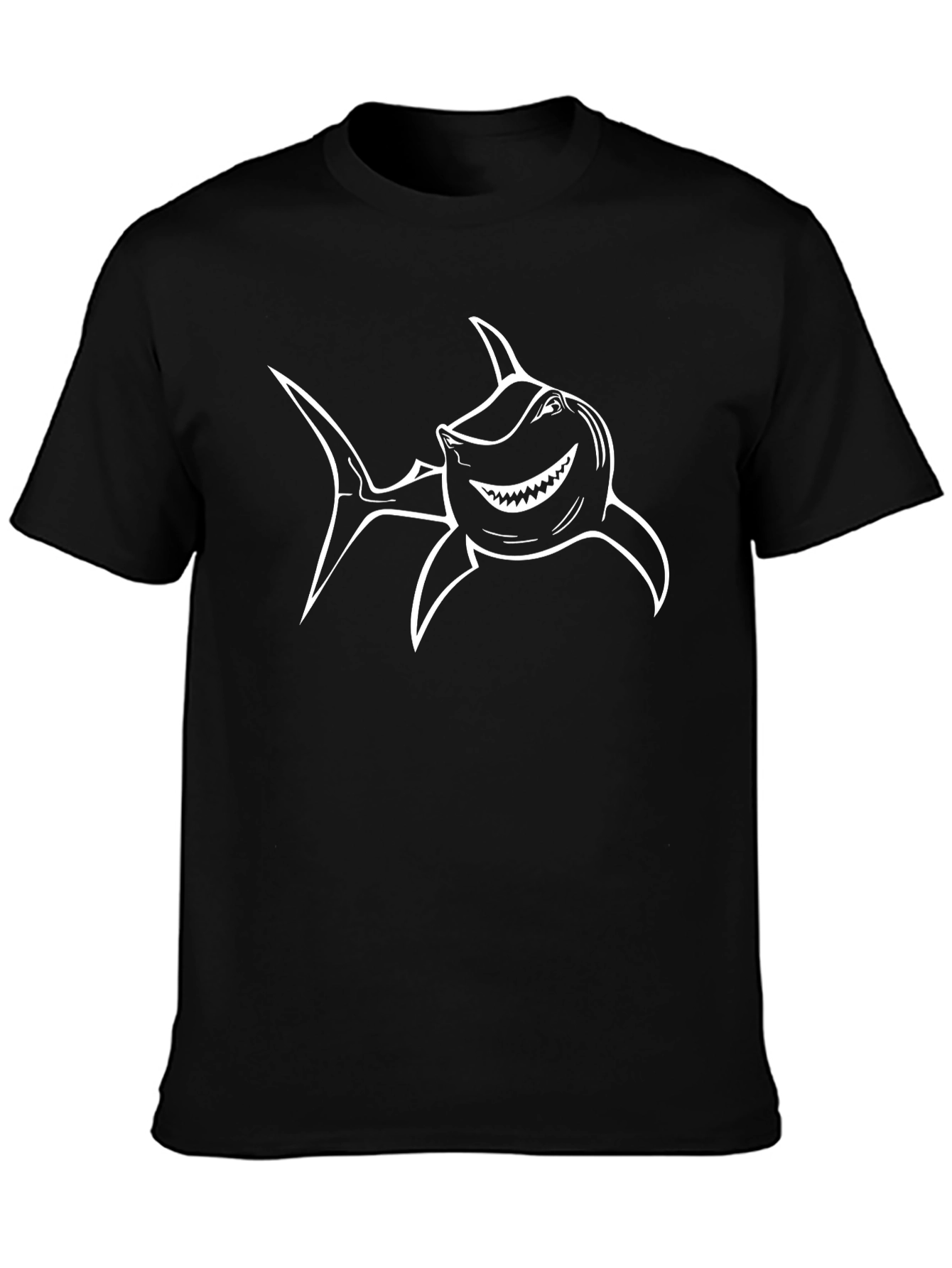 Black Shark Graphic T-Shirt - Black Cotton Tee view 3