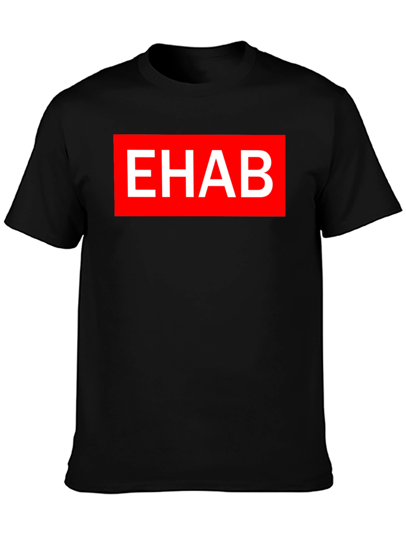 Black EHAB Graphic Tee - Bold Statement T-Shirt view 3