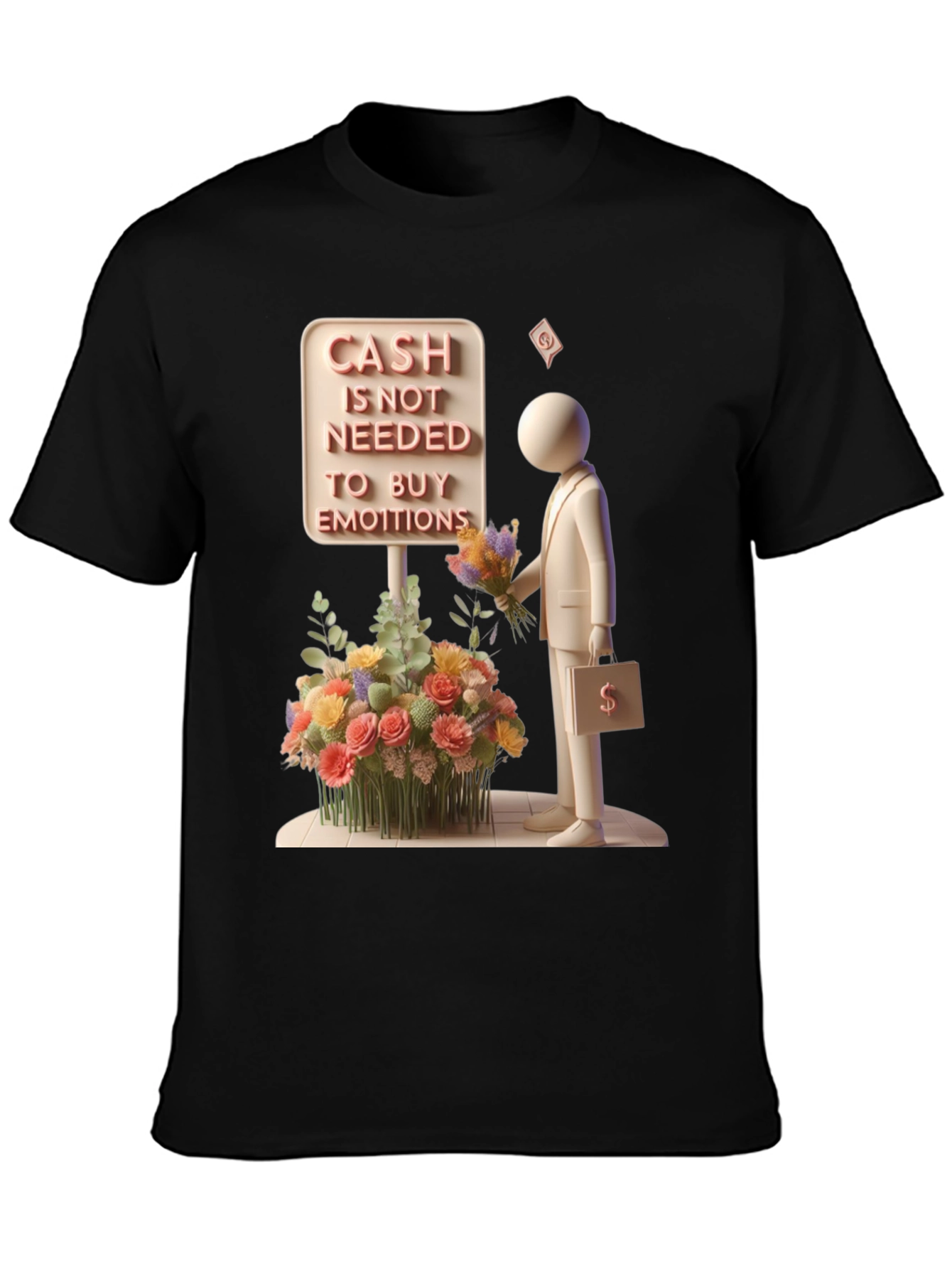 Black Emotional Investment Graphic Tee view 3