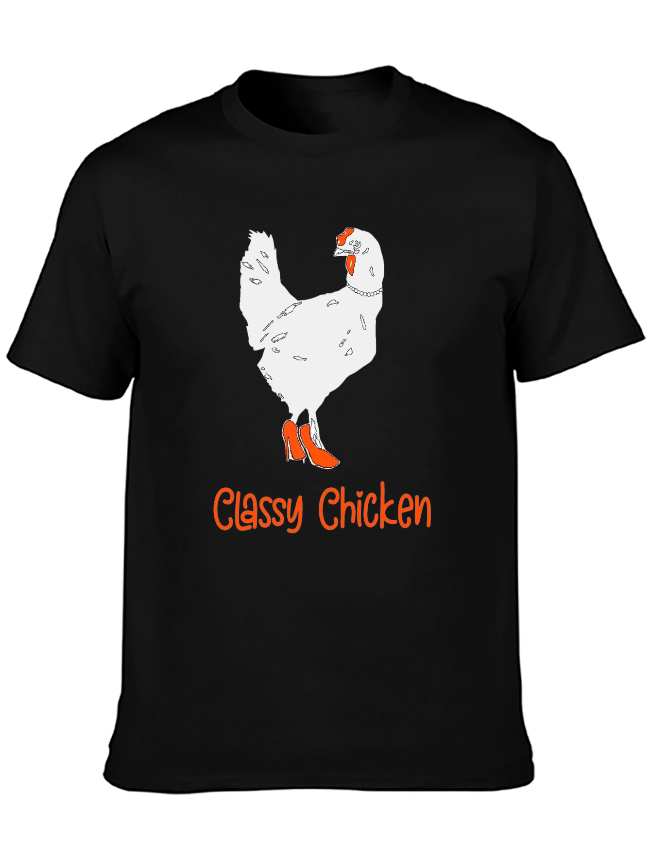 Black Classy Chicken T-Shirt - Novelty Animal Graphic Tee view 3