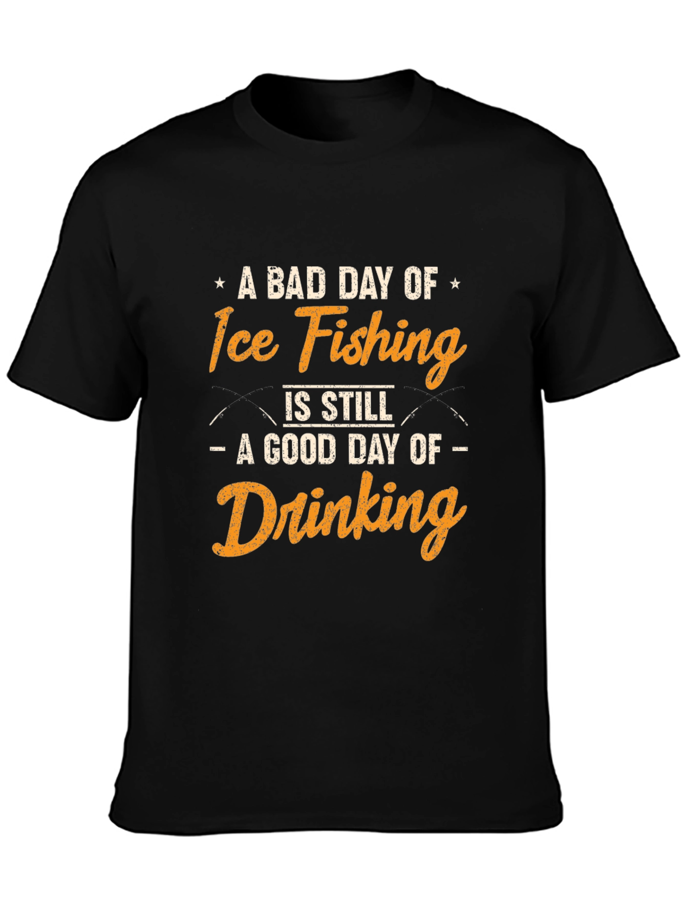 Black Ice Fishing & Drinking T-Shirt: Bad Day Still a Good Day! view 3
