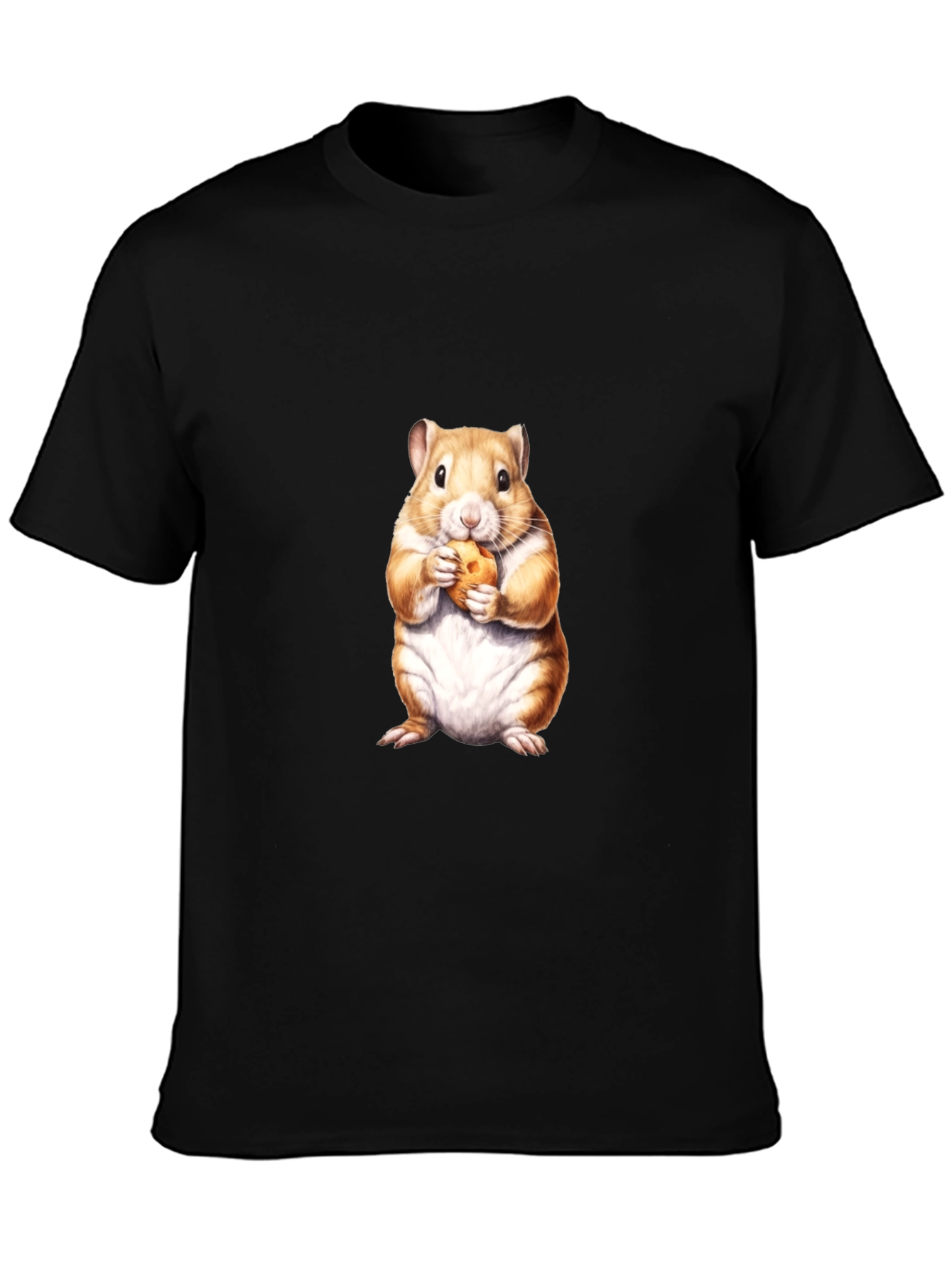 Black Hamster Eating Cookie Graphic Tee view 3