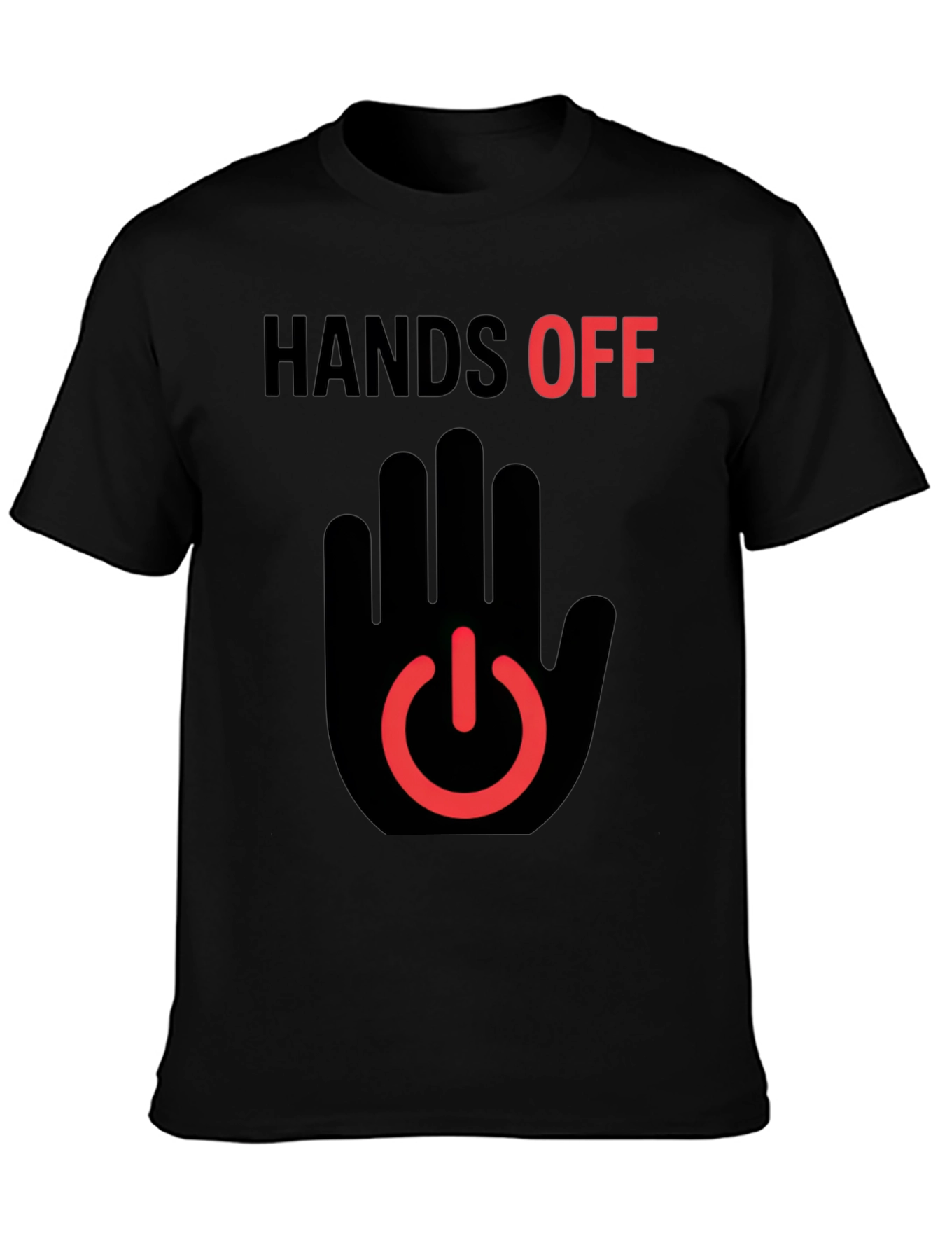Black Hands Off Graphic T-Shirt - Black view 3