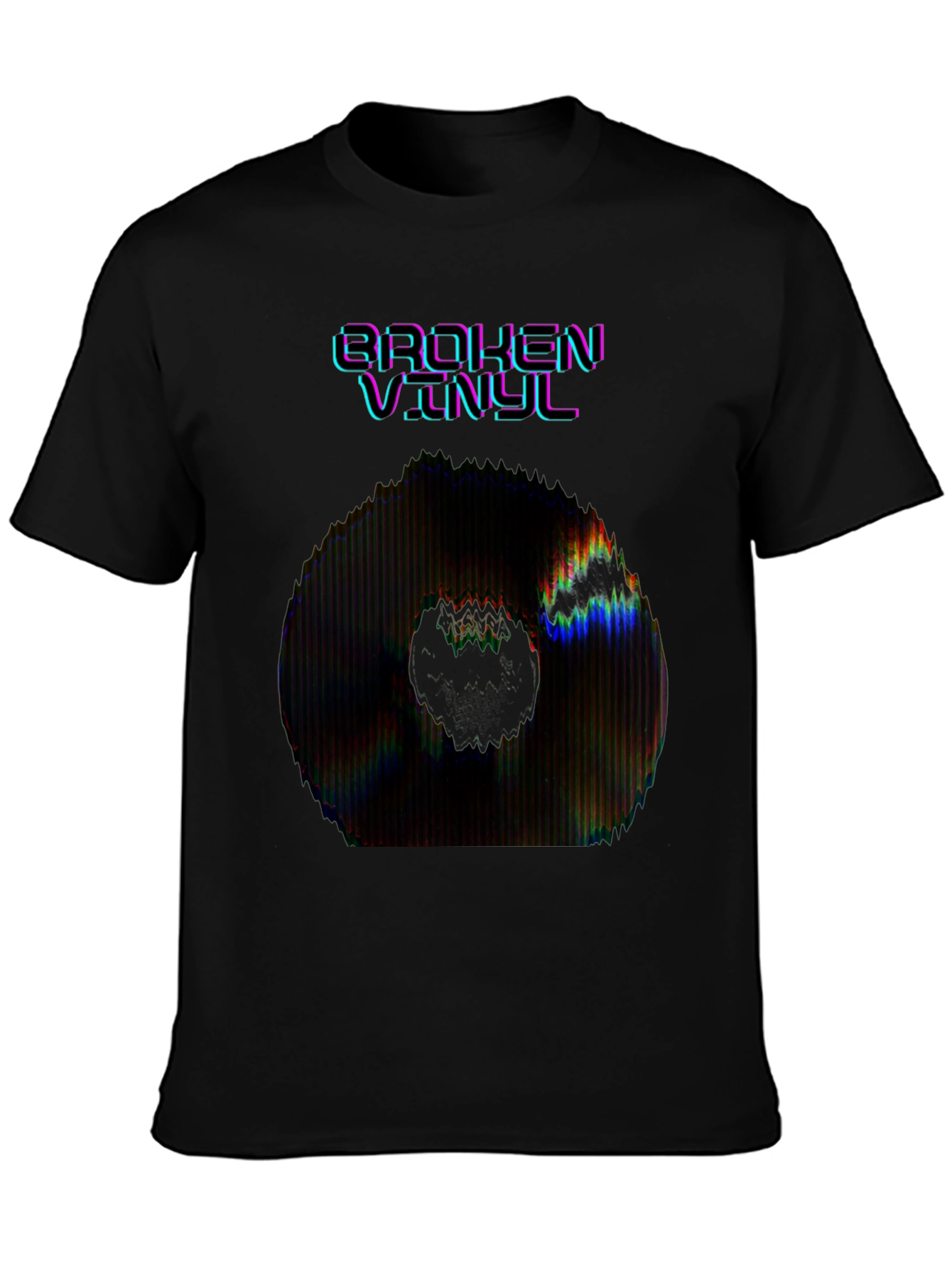 Black Broken Vinyl Graphic Tee - Black view 3