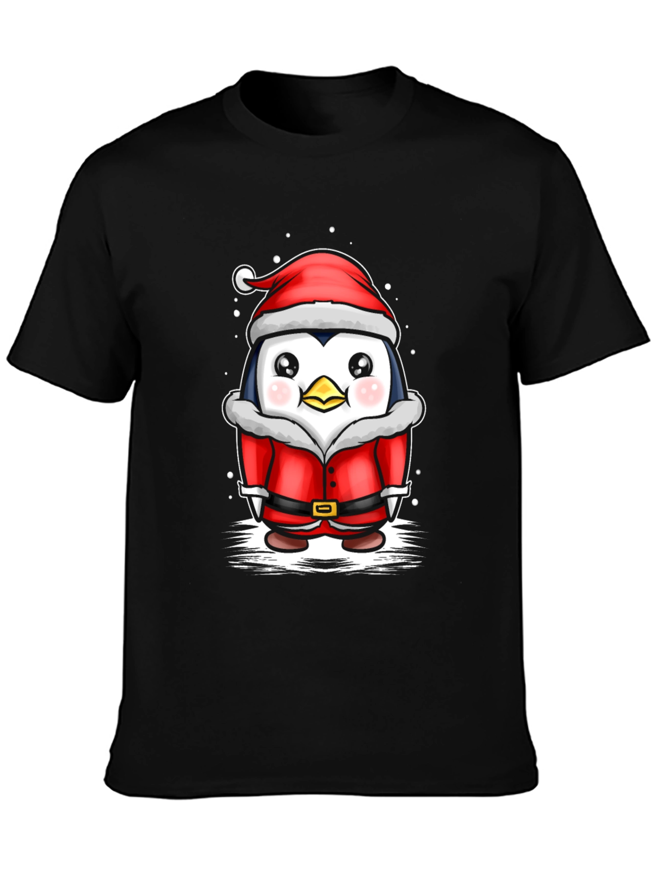 Black Penguin Santa T-Shirt - Holiday Cheer view 3