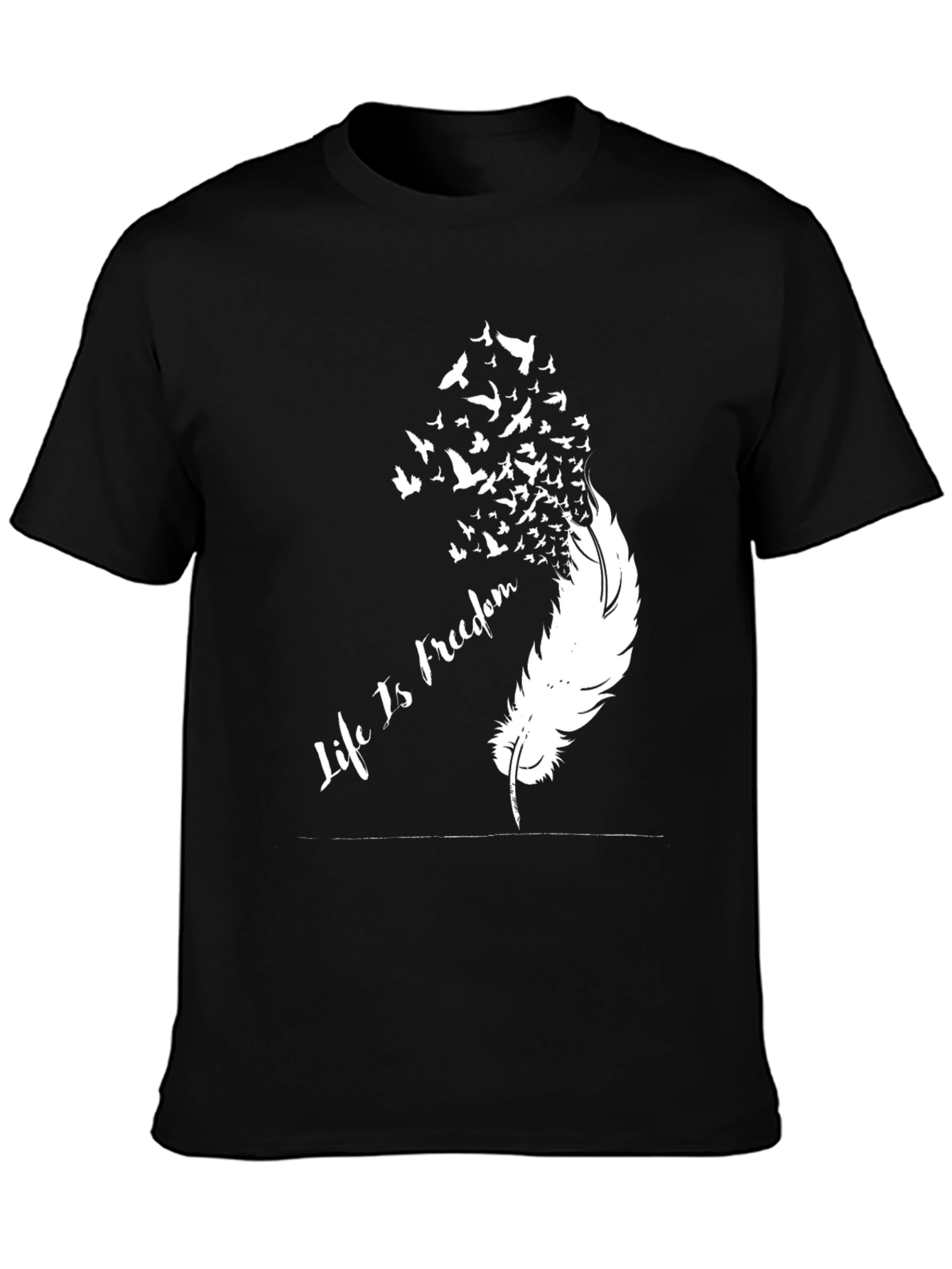 Black Life is Freedom Feather Bird T-Shirt view 3