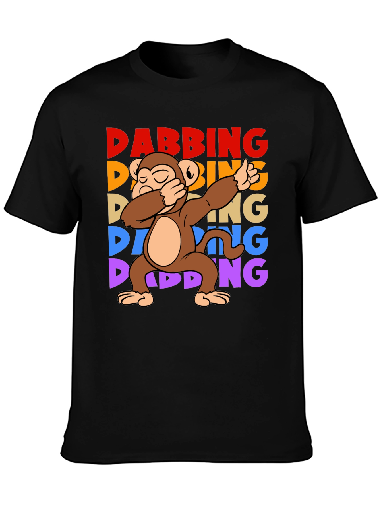 Black Dabbing Monkey Graphic T-Shirt - Fun Trendy Tee view 3