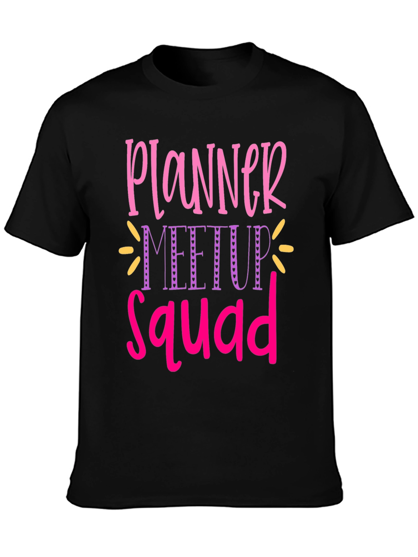 Black Planner Meetup Squad Graphic Tee view 3