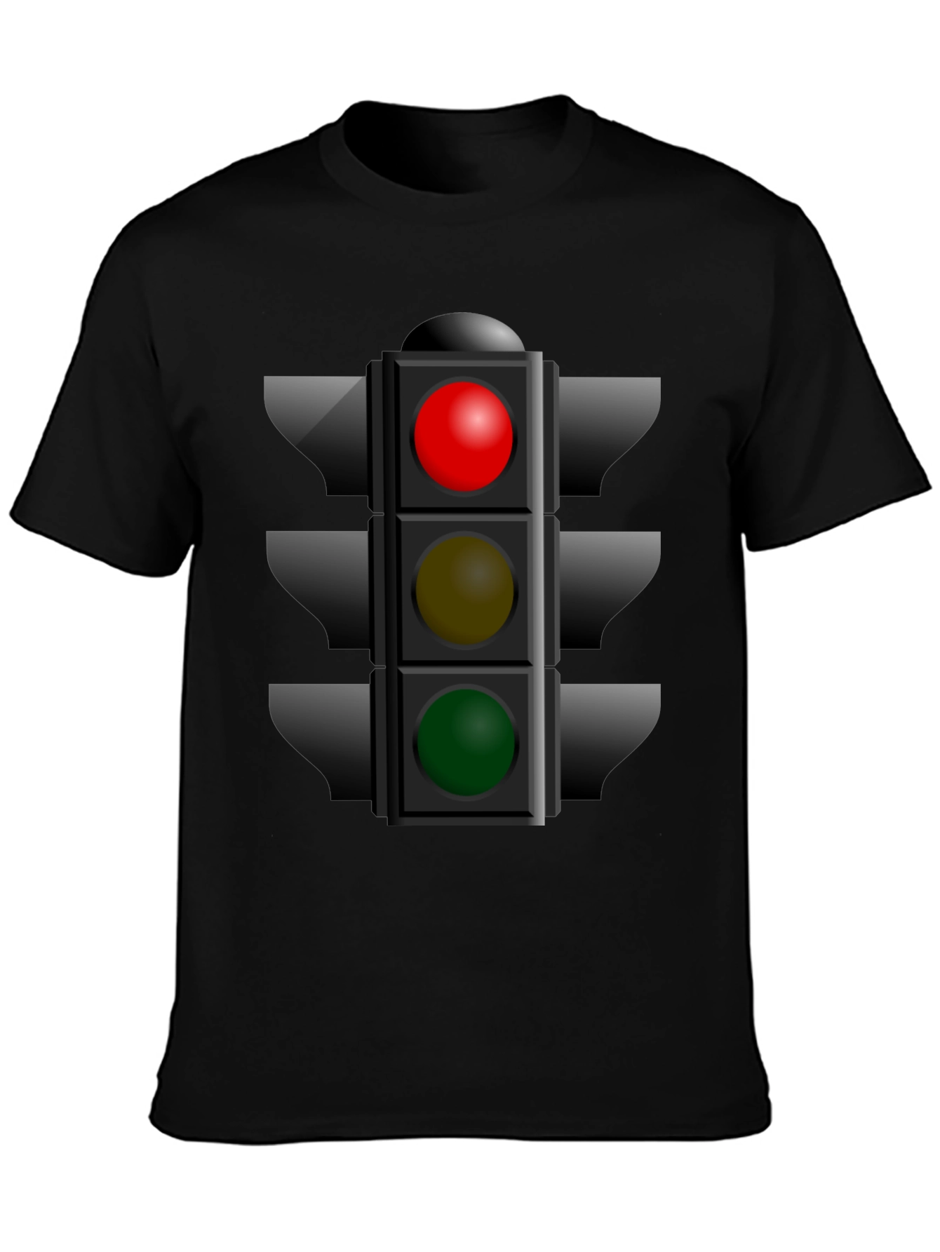 Black Traffic Light Graphic Tee - Novelty T-Shirt view 3