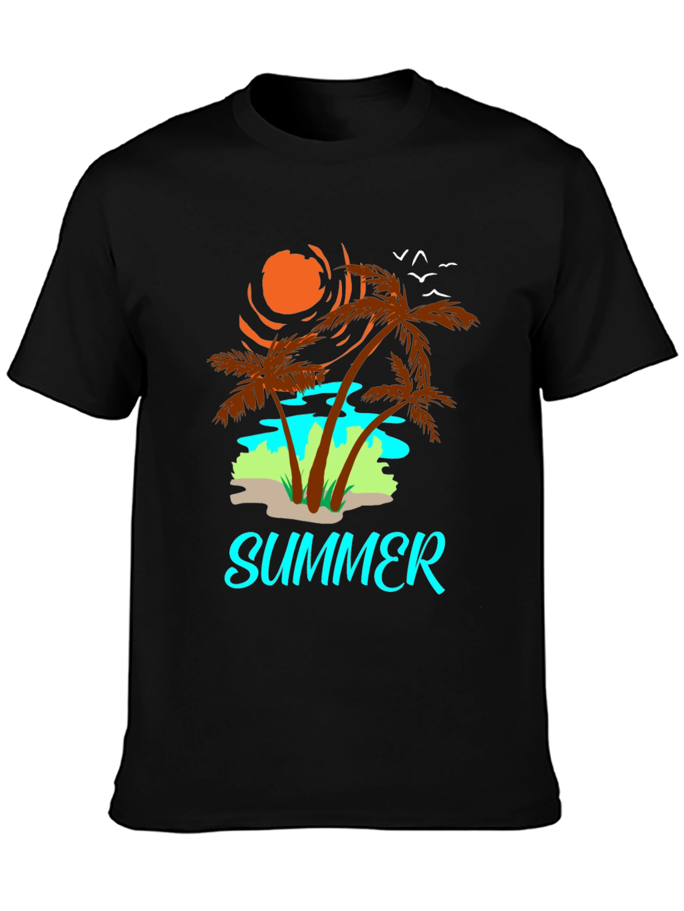 Black Summer Vibes Graphic T-Shirt view 3