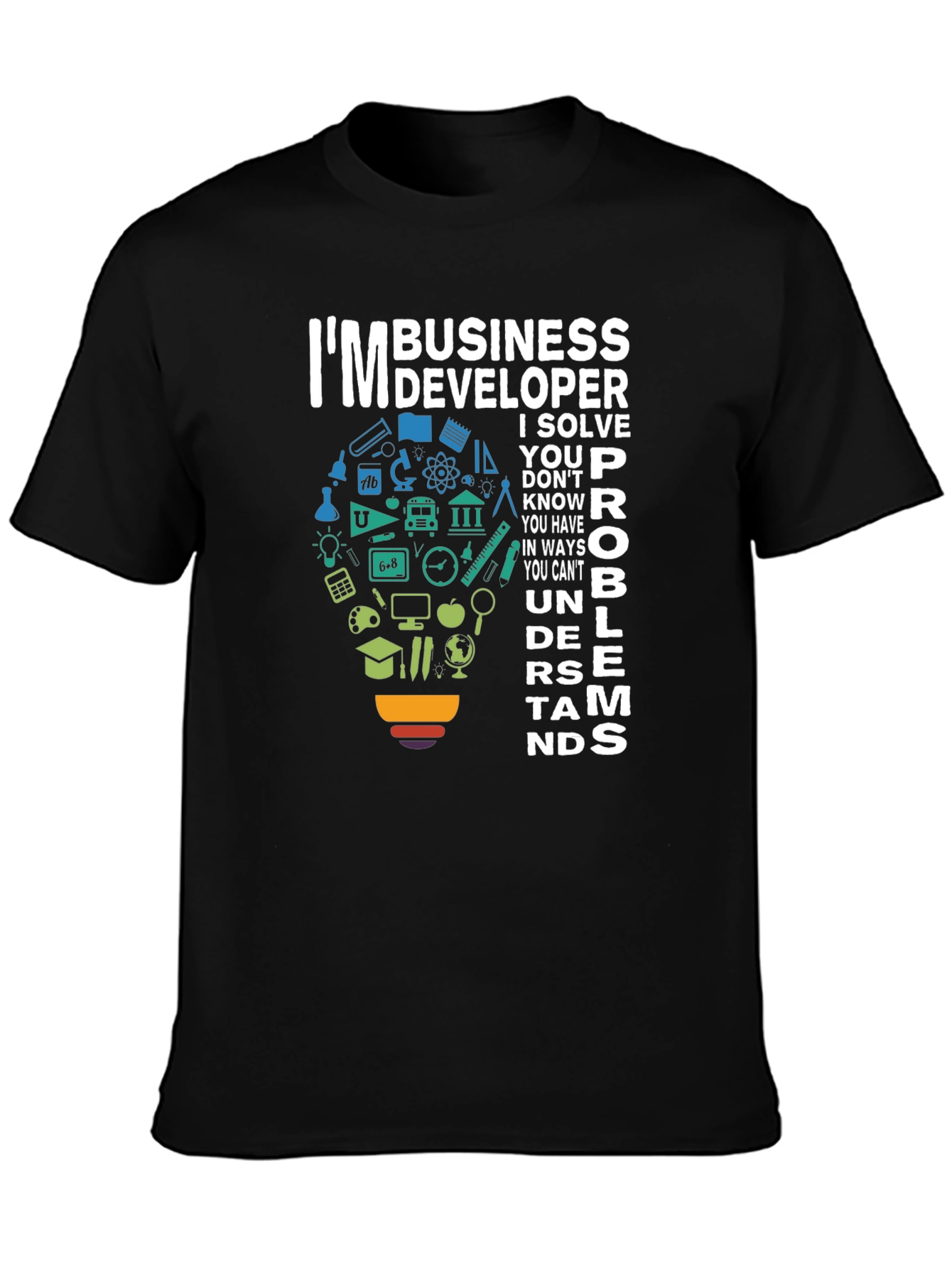 Black Business Developer T-Shirt - Problem Solver Tee view 3