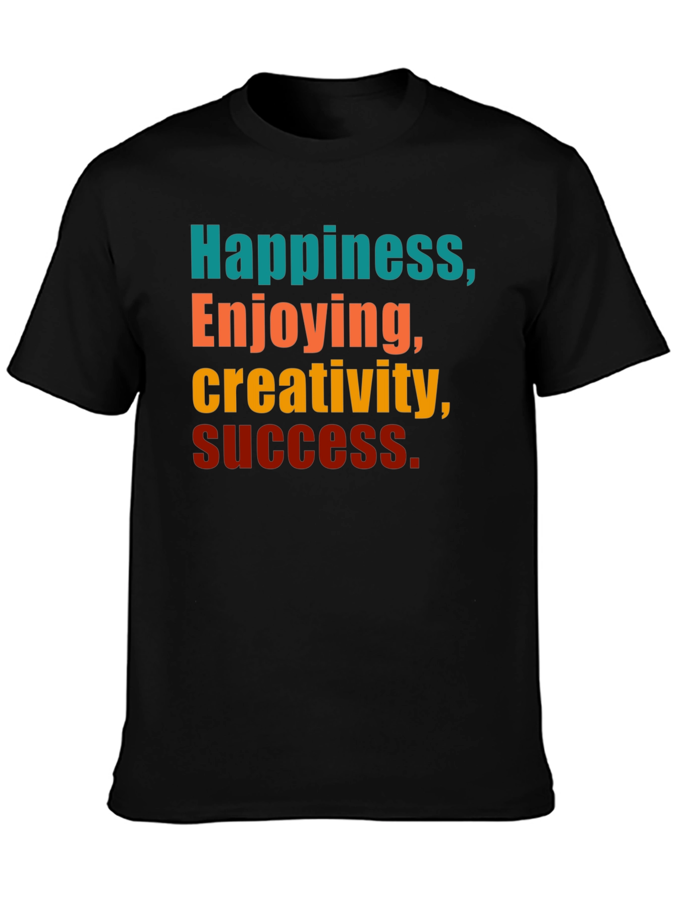 Black Happiness Creativity Success Graphic T-Shirt view 3