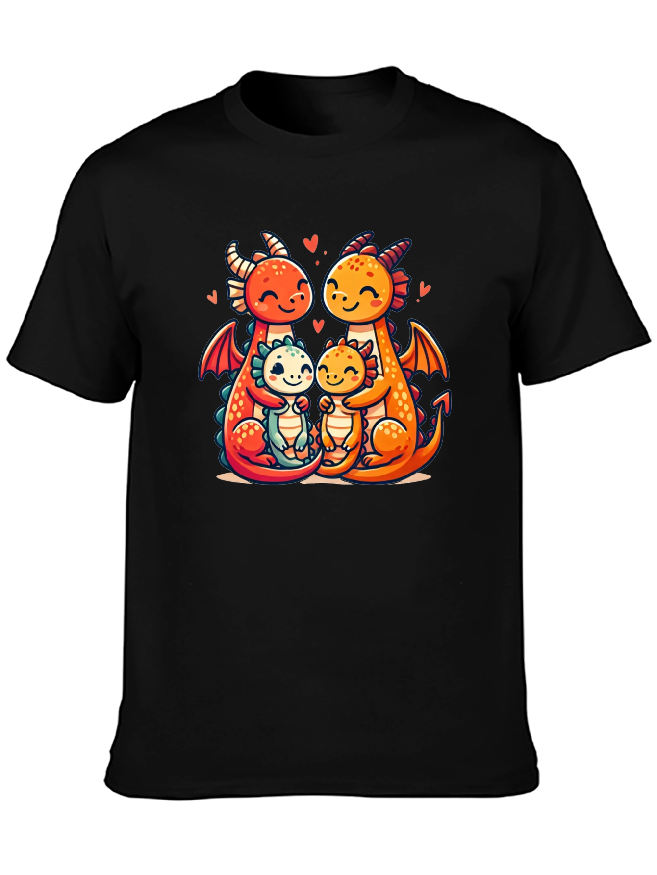 Black Dragon Family Love Black T-Shirt view 3