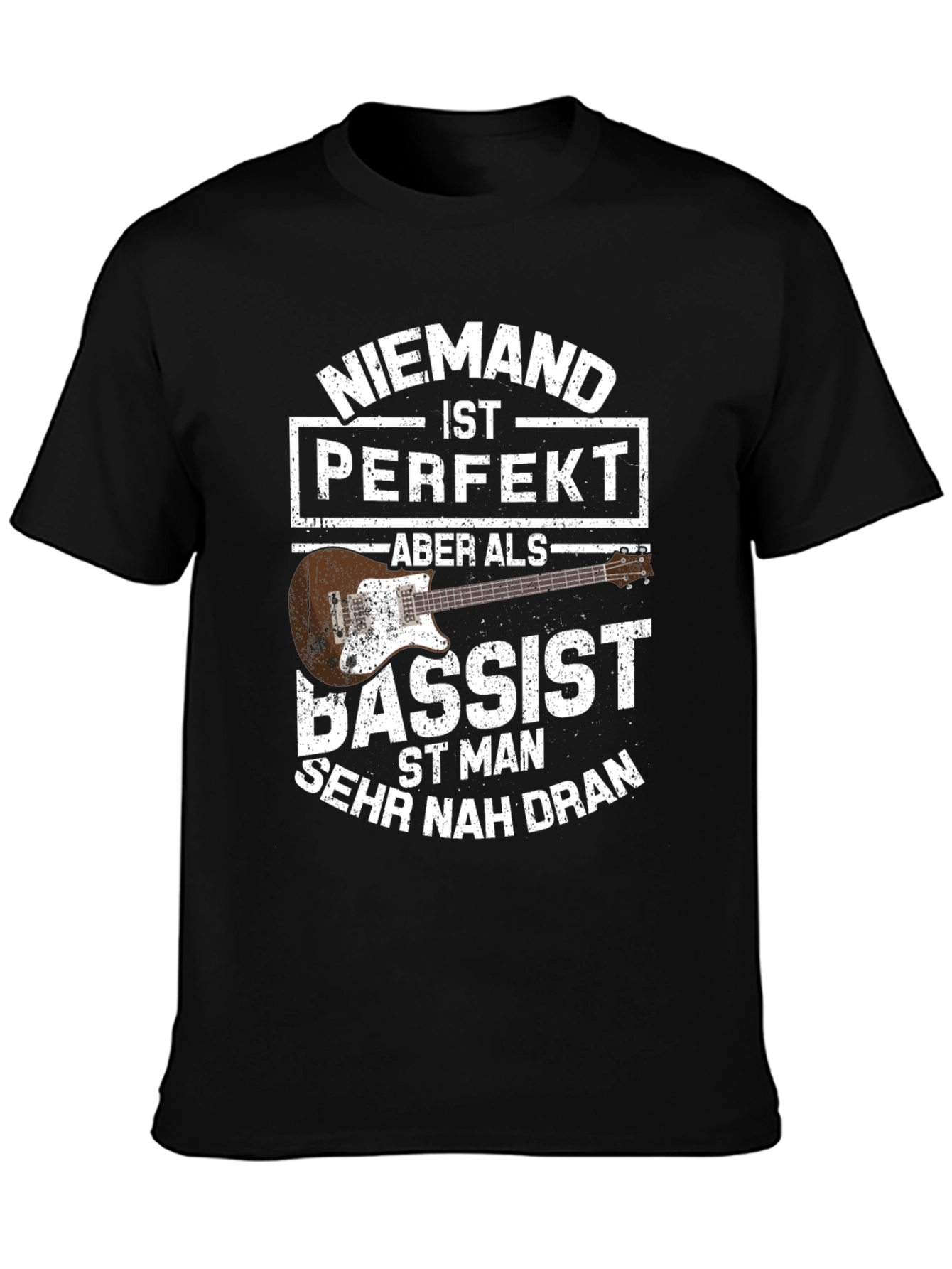 Black Bassist T-Shirt - "Niemand ist Perfekt" view 3