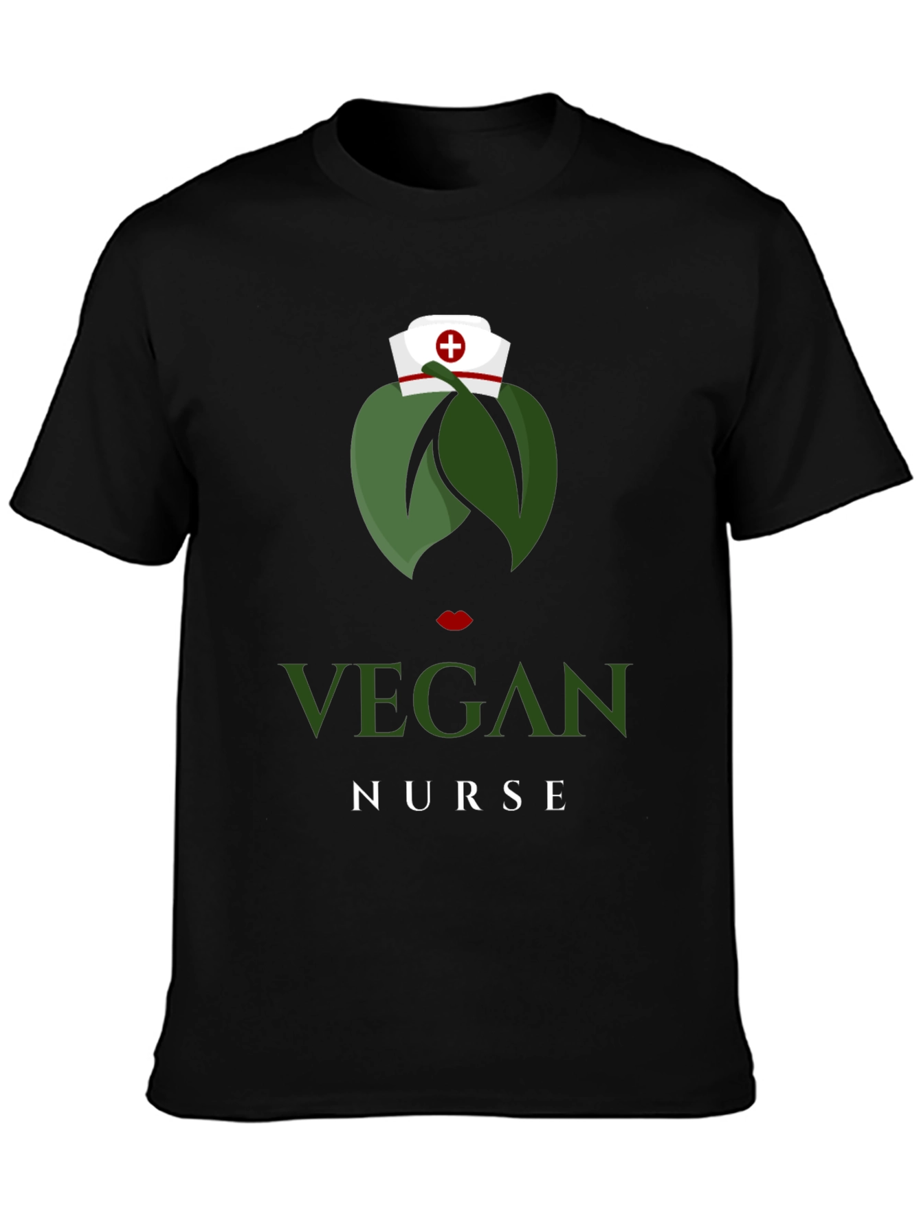 Black Vegan Nurse T-Shirt - Unique Graphic Tee view 3