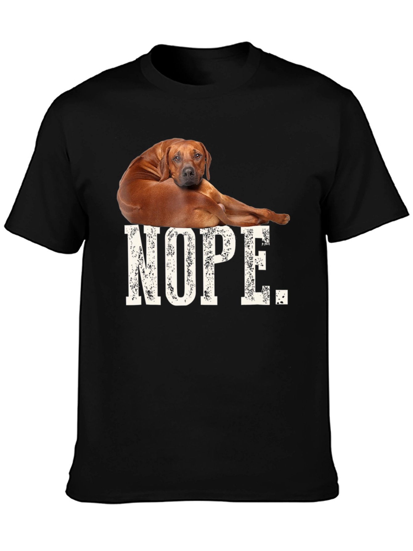 Black Nope Dog T-Shirt, Funny Novelty Tee view 3