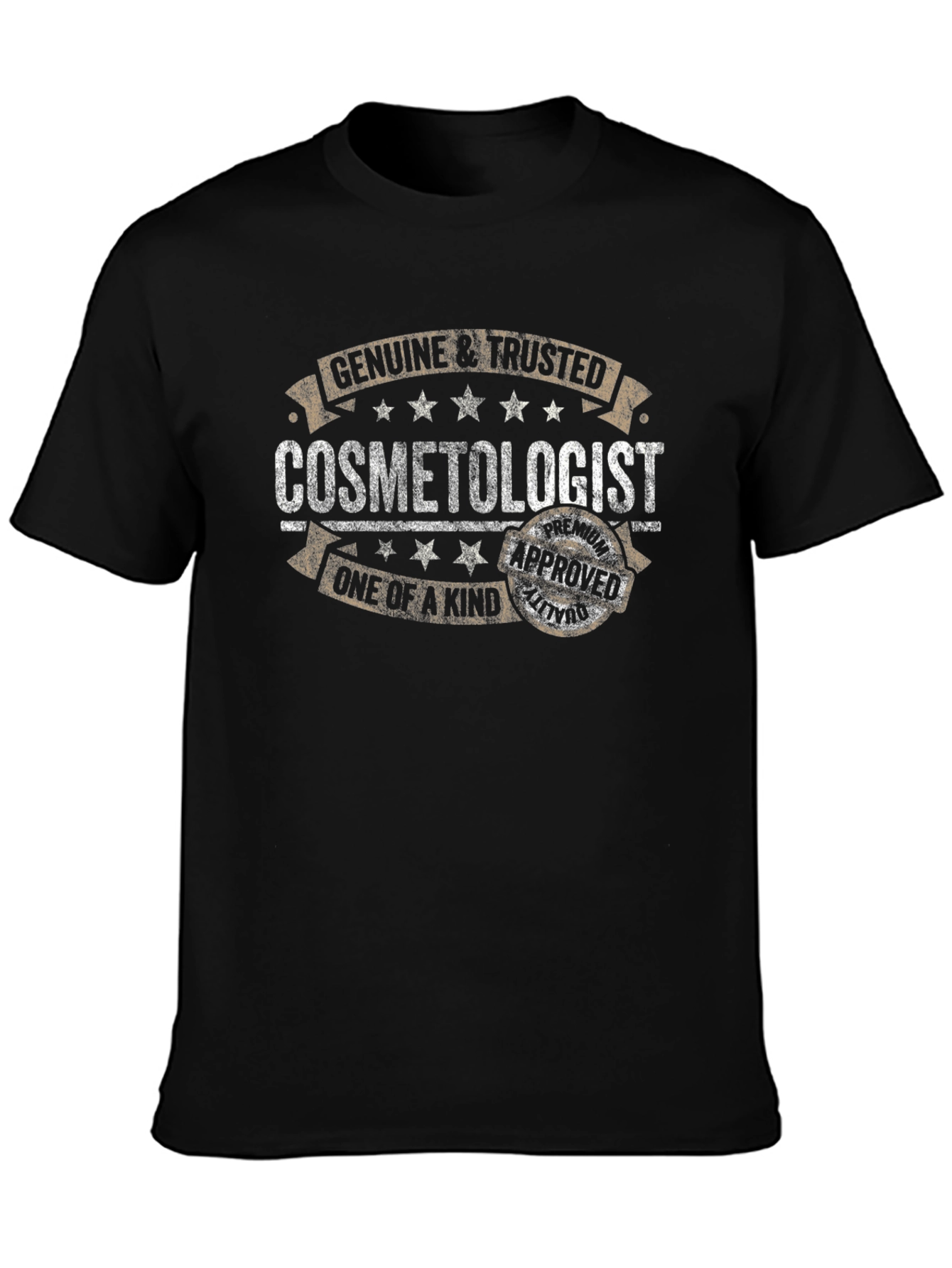 Black Genuine & Trusted Cosmetologist Black T-Shirt view 3