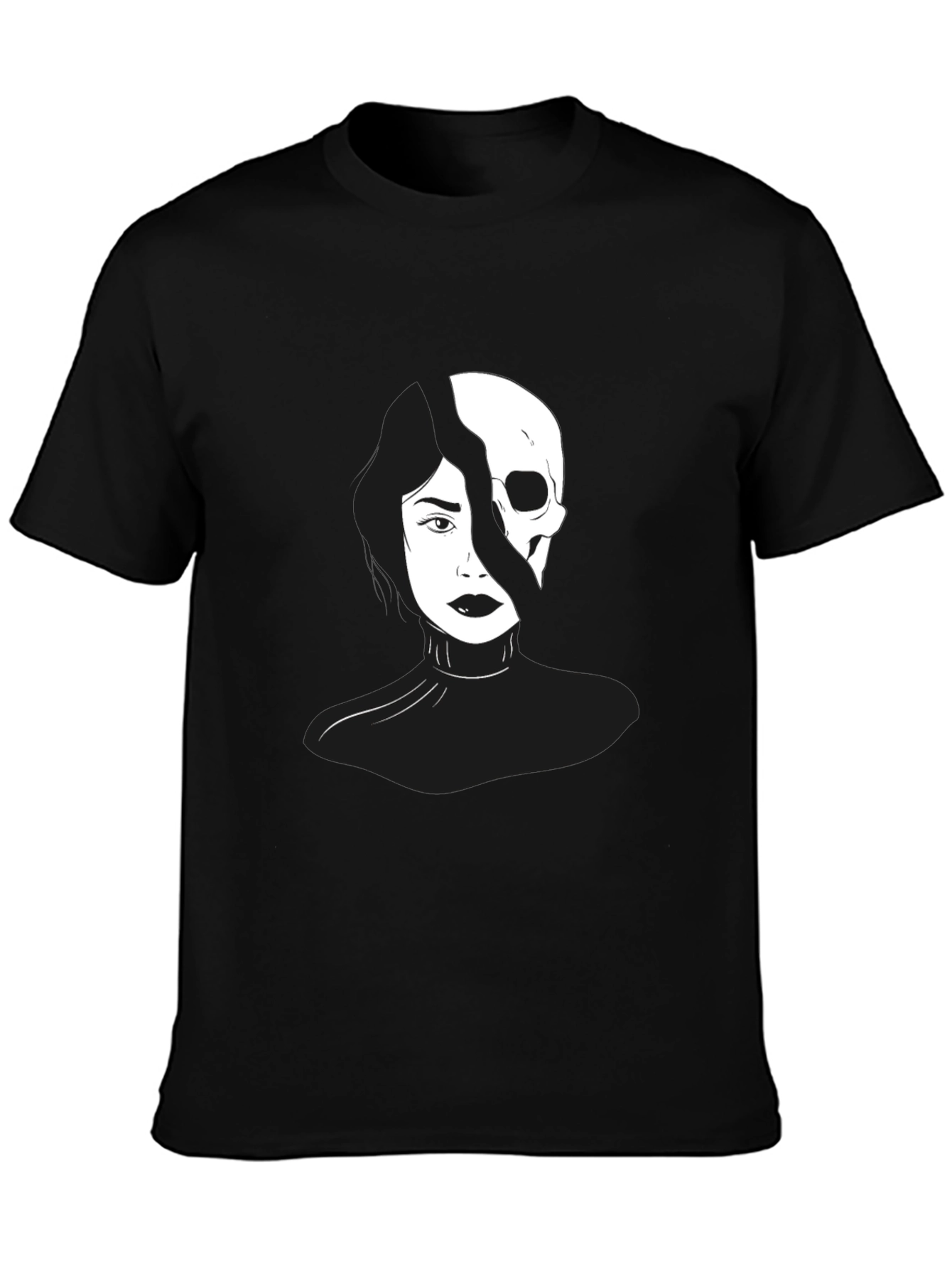 Black Split Face Graphic T-Shirt view 3