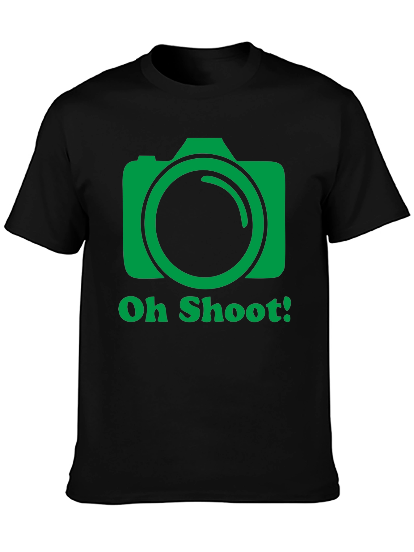 Black Oh Shoot Camera Graphic T-Shirt - Photographer Tee view 3