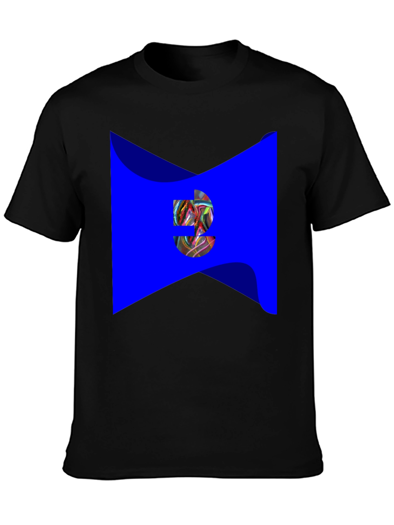 Black Abstract Graphic Print Black T-Shirt view 3
