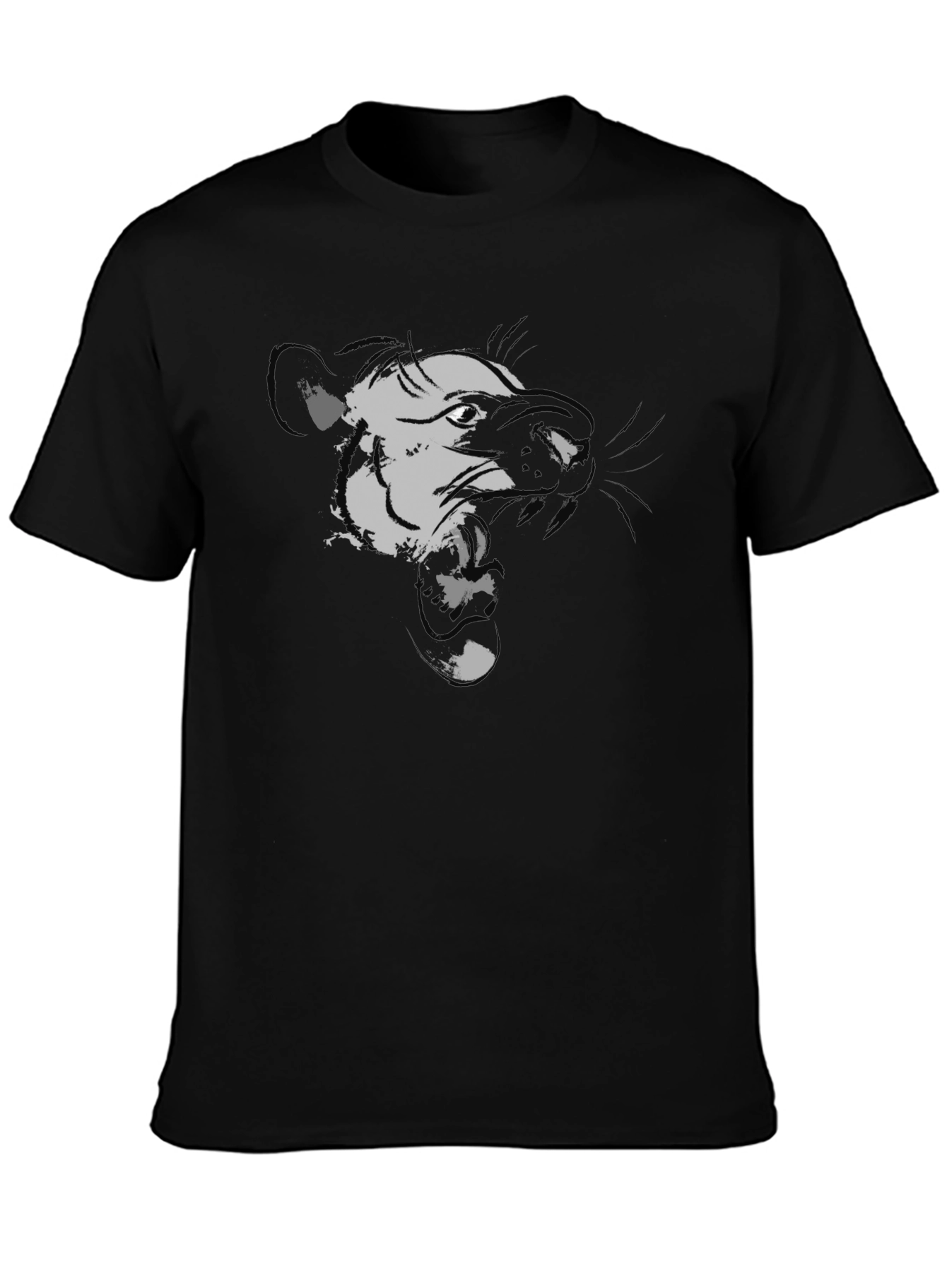 Black Black Graphic Tee - Ferocious Weasel Design view 3