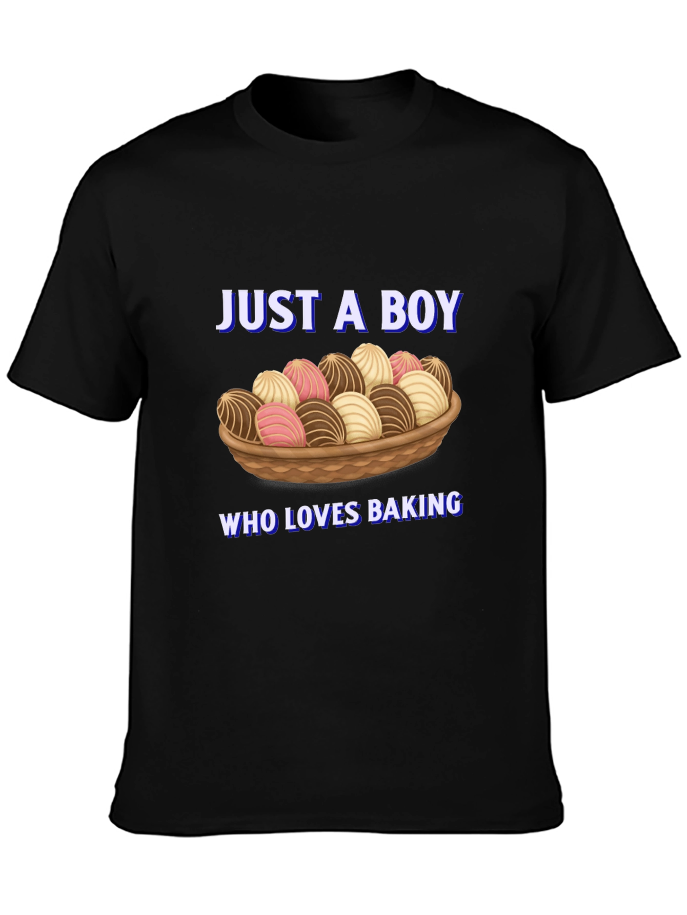 Black Just a Boy Who Loves Baking T-Shirt view 3