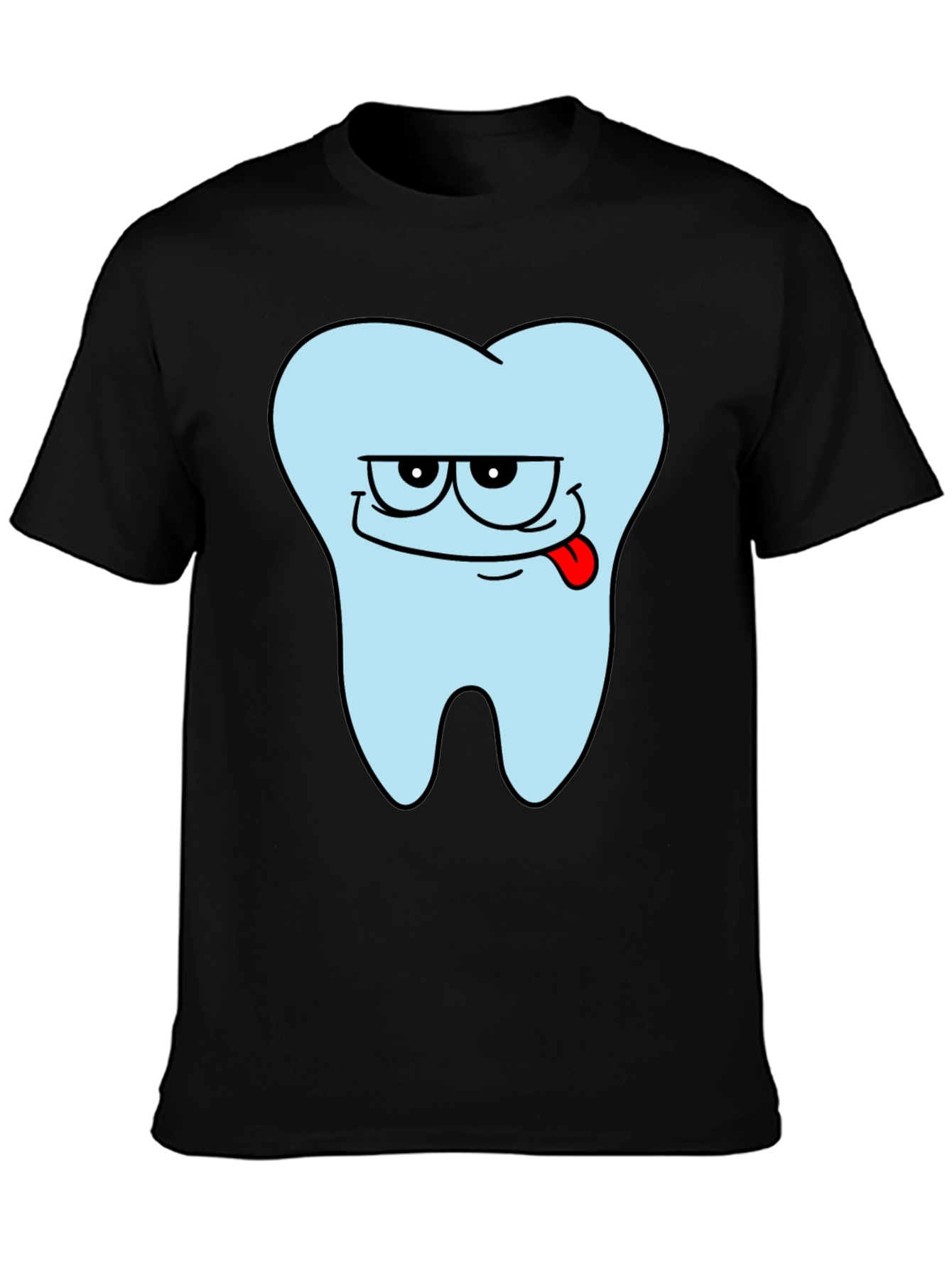 Black Funny Tooth Graphic Men's Black T-Shirt view 3