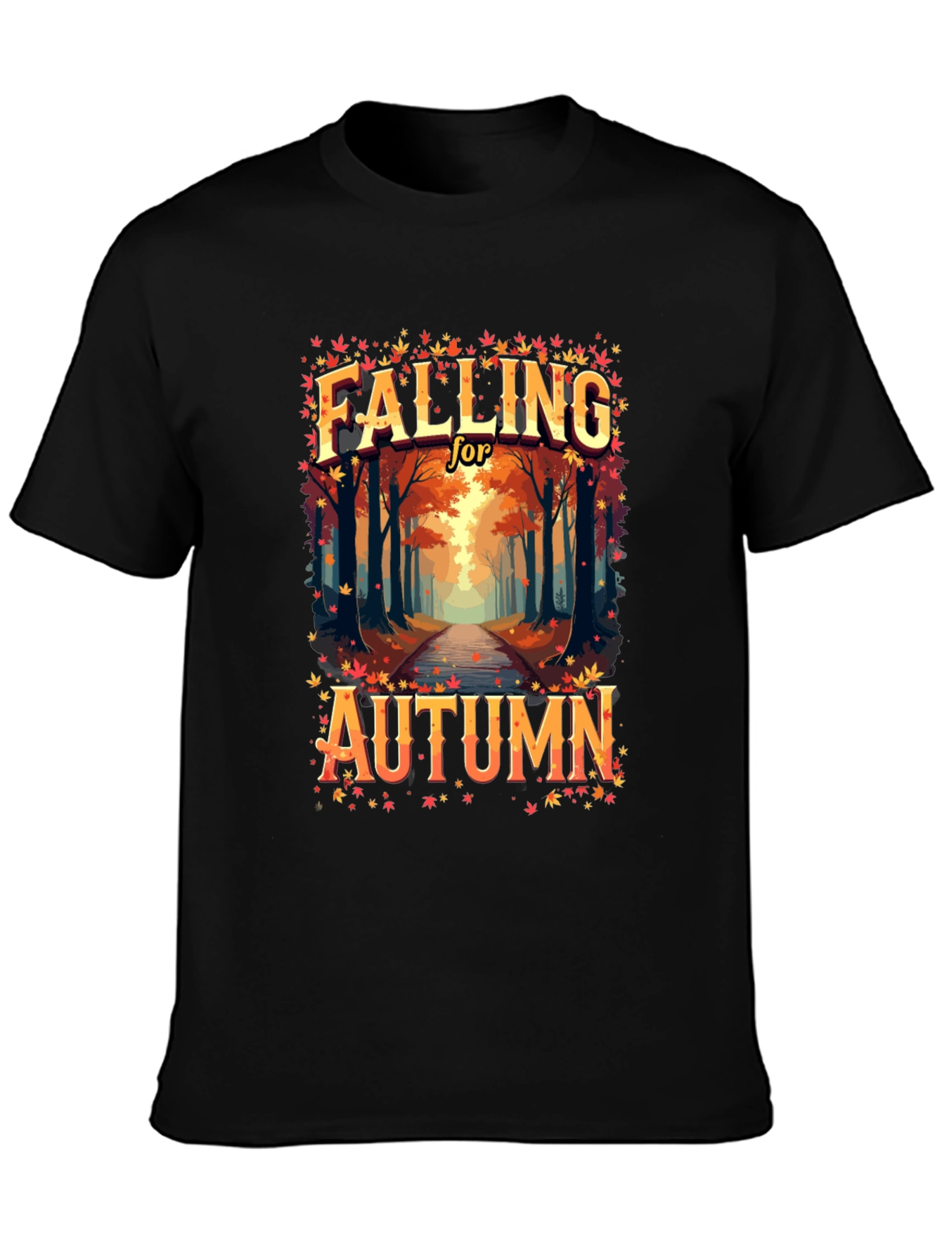Black Falling for Autumn T-Shirt view 3