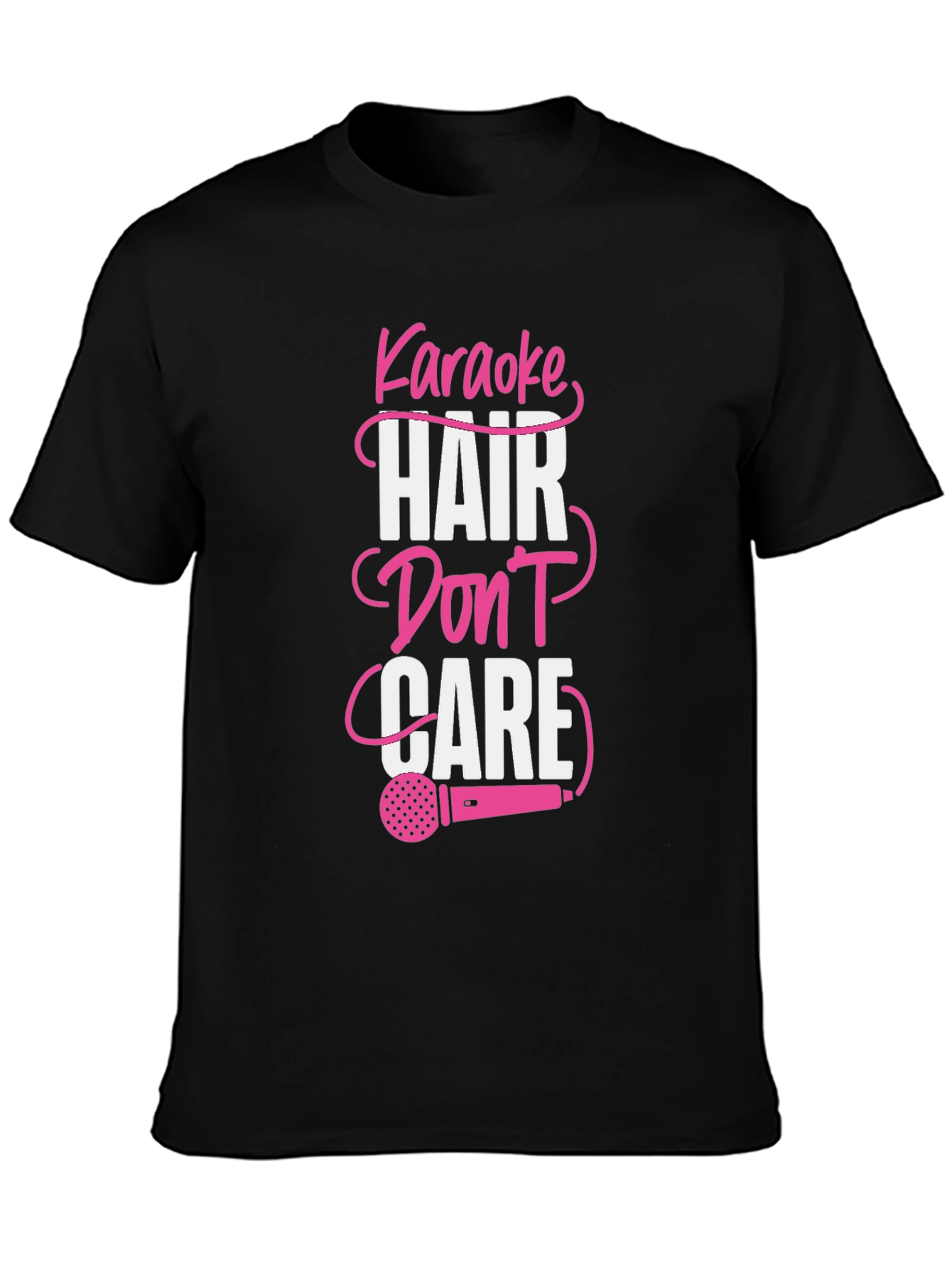 Black Karaoke Hair Don't Care Graphic Tee view 3